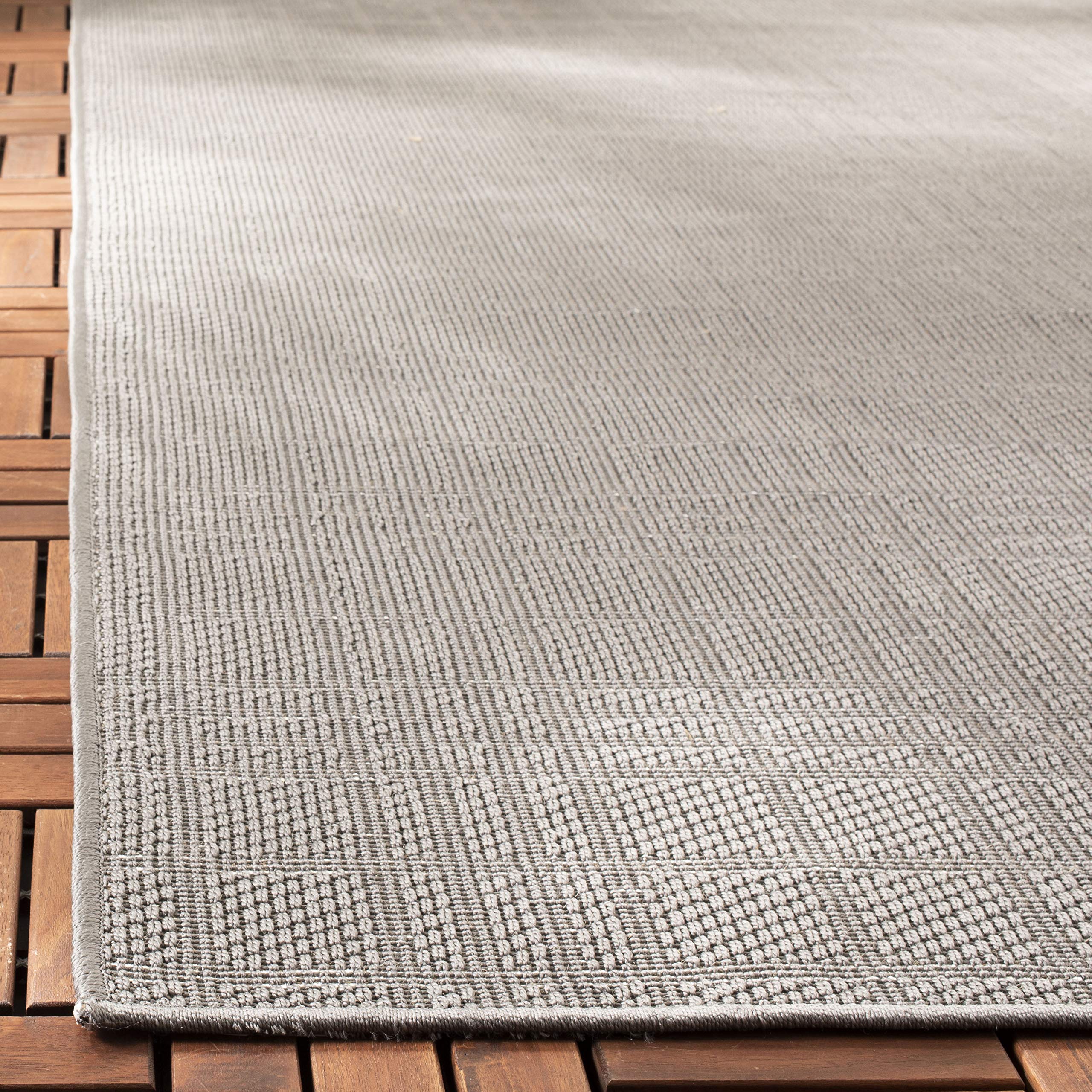 SAFAVIEH Bermuda Collection 8' x 8' Square Grey Indoor Outdoor Area Rug - Non-Shedding, Machine Washable, Easy Care - Perfect for Patio, Backyard, Mudroom, Living Room & Bedroom (BMU802F)