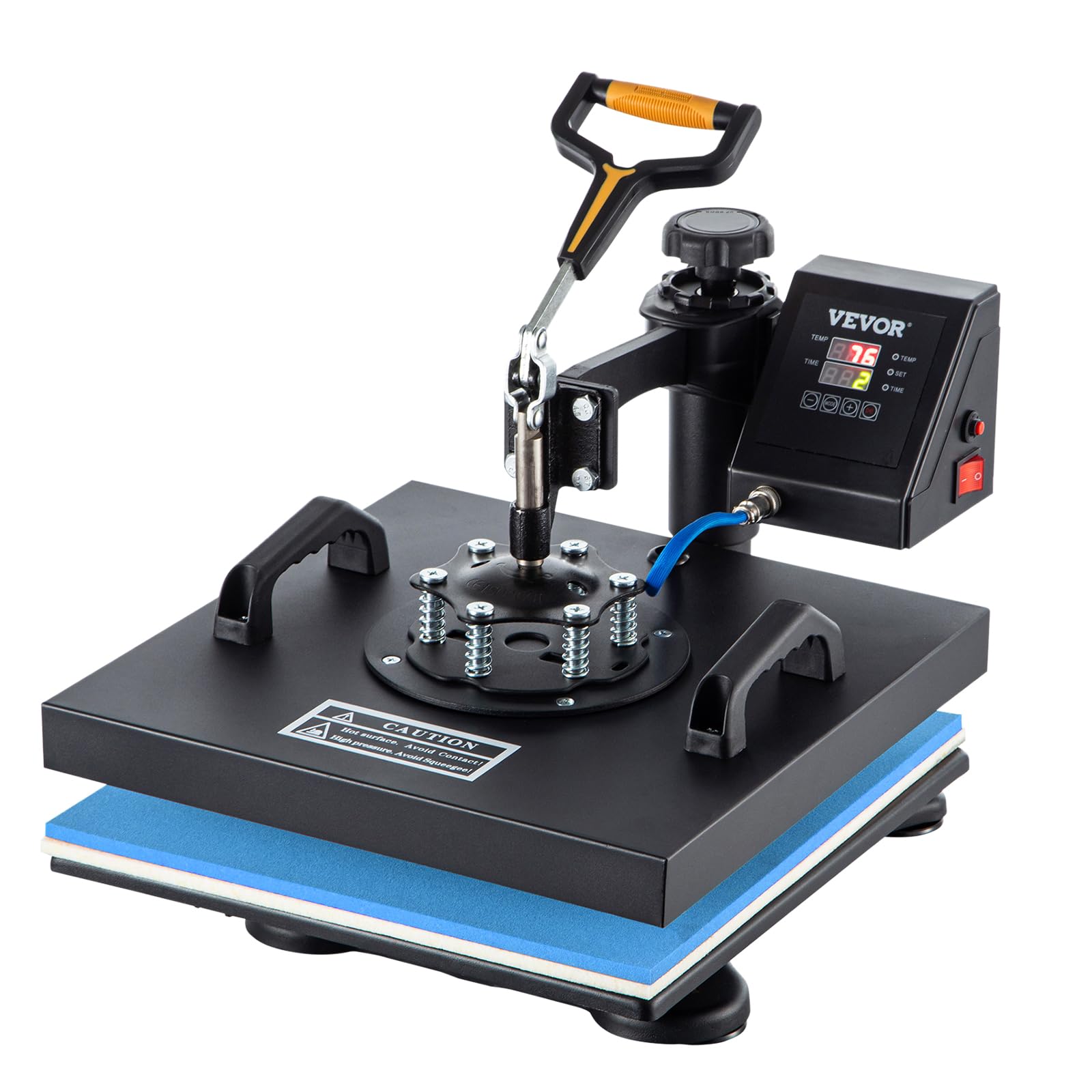VEVOR 15x15 Inch 6-in-1 Heat Press Machine with Digital Display & 360° Swing Away - Professional T-Shirt Printing, Sublimation for Hats, Mugs, Plates & Caps - Perfect for DIY Crafts, Small Business & Custom Apparel Projects