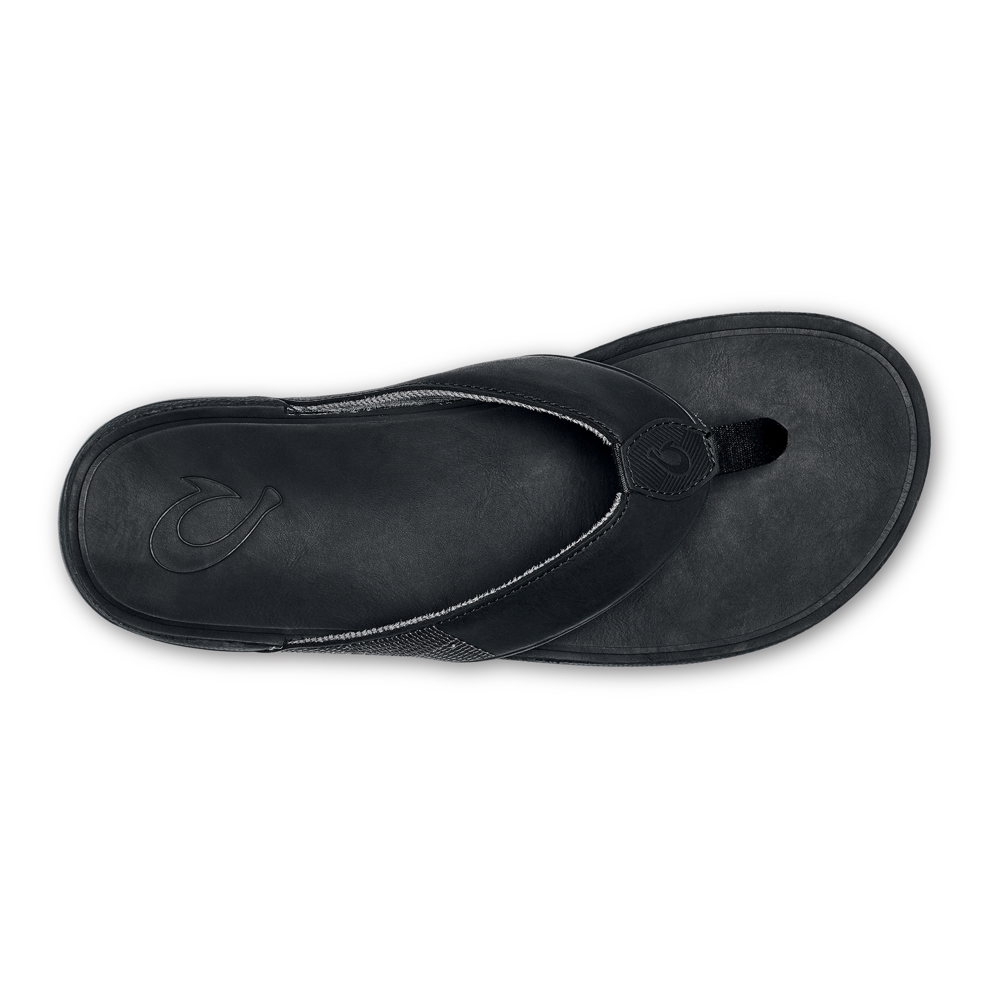 Premium Tuahine Men's Leather Beach Sandals - Comfortable Black Leather Flip Flops for Summer, Vacation & Outdoor Activities