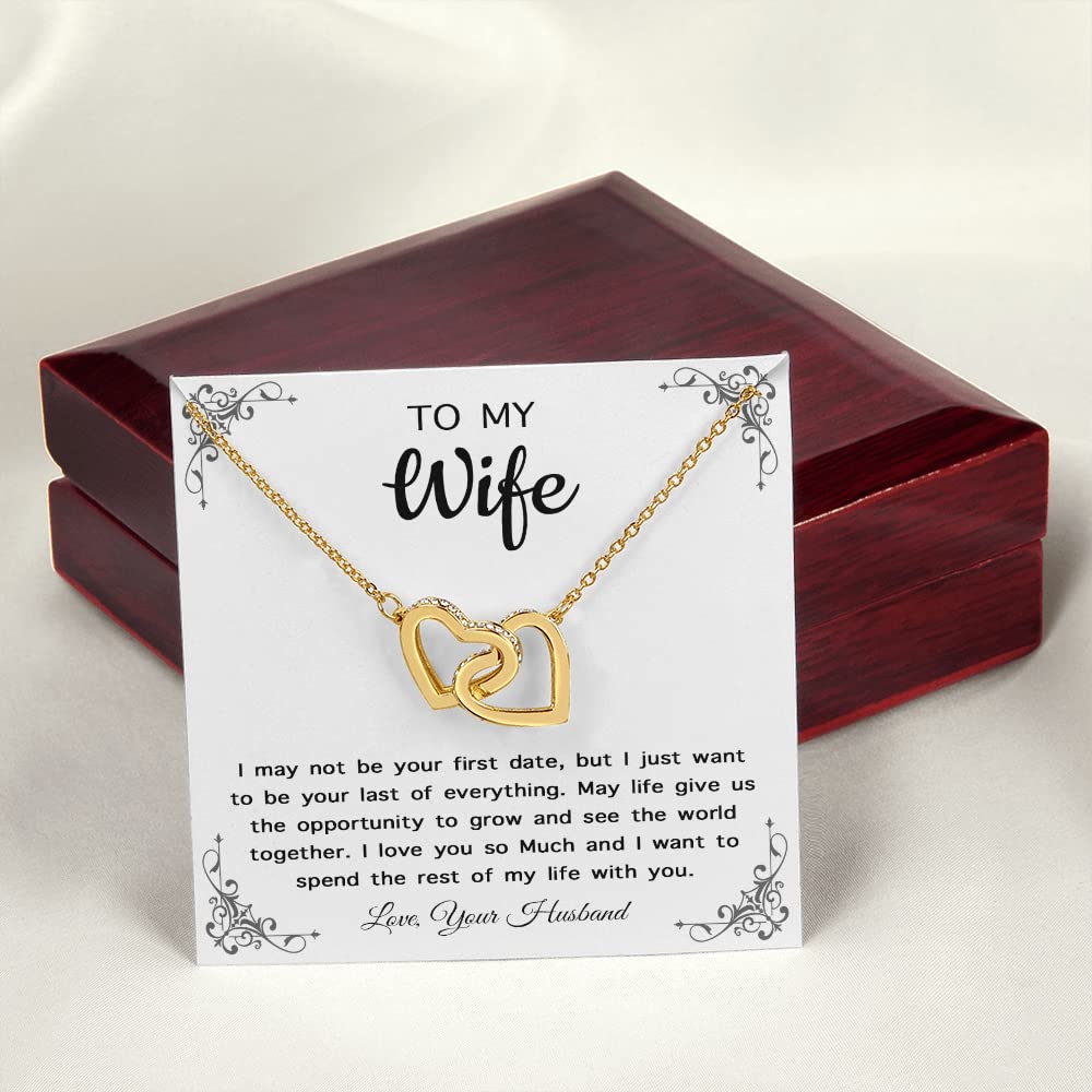 Romantic Heart Necklace for Wife - Personalized Anniversary & Birthday Gift for Her with Message Card - Perfect for Valentine's Day, Wedding Anniversary & Special Occasions