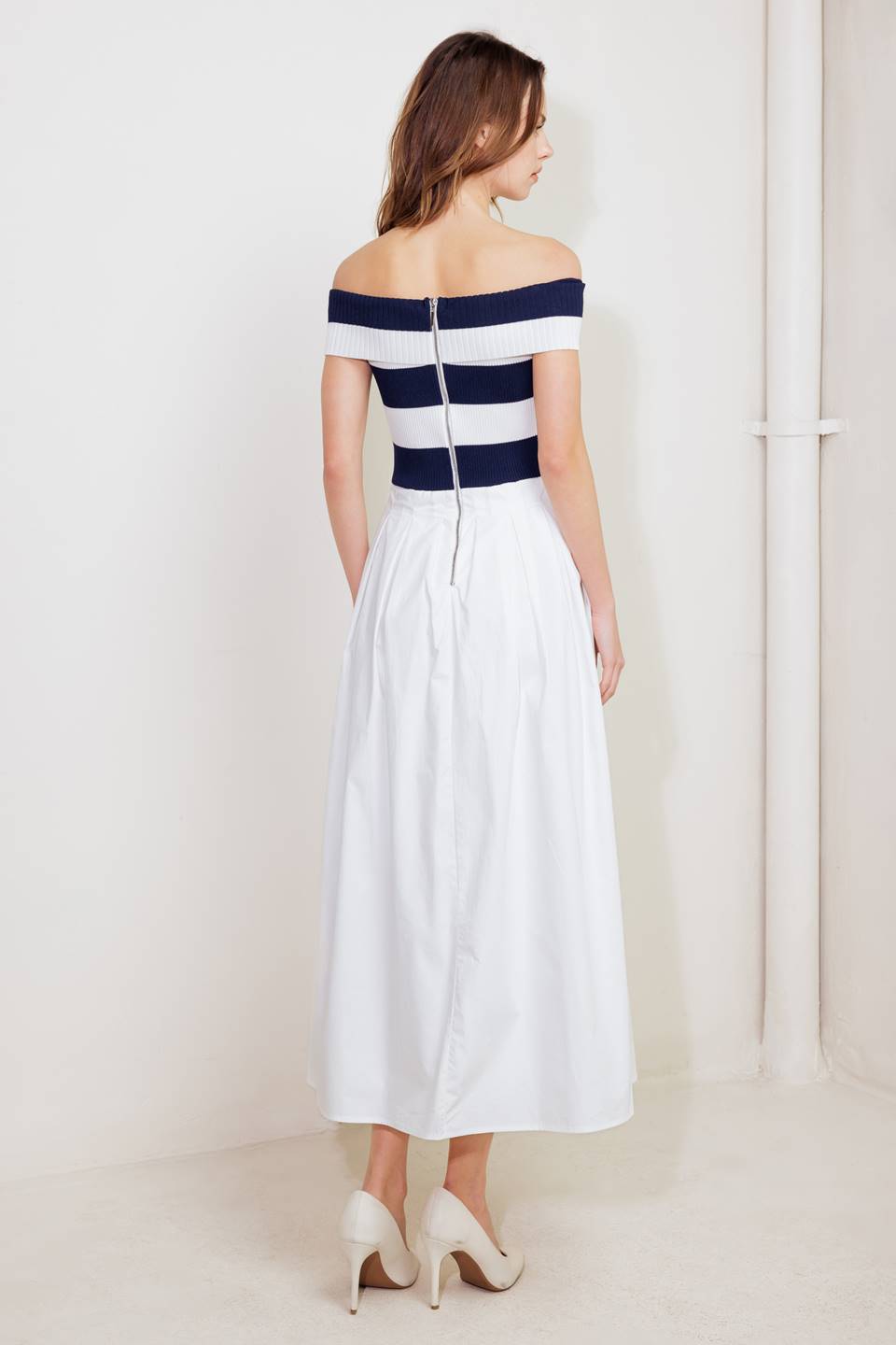 Newport Navy Knit Midi Dress - Women's Casual Summer Dress for Beach, Vacation & Everyday Wear