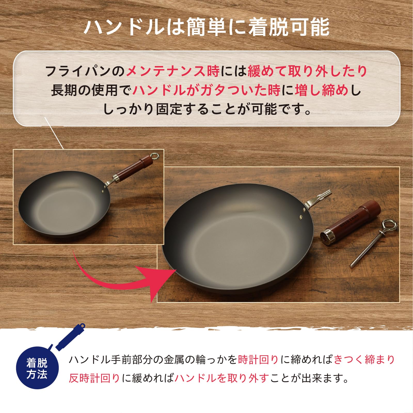 River Light Iron Thick Frying Pan - 11 Inch Traditional Wok for High Heat Cooking - Perfect for Stir Fry, Searing & Asian Cuisine - Durable 28cm Carbon Steel Skillet with Wooden Handle