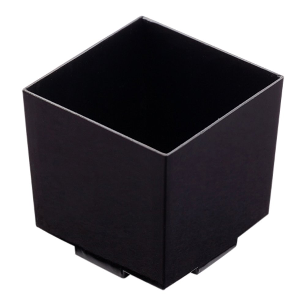 Restaurantware 3oz Mini Dessert Cups - 100-Pack Square Small Appetizer Cups | Heavy-Duty Disposable Black Plastic Parfait Cups for Mousse, Pudding, Snacks & Samples | Perfect for Weddings, Parties & Catering Events