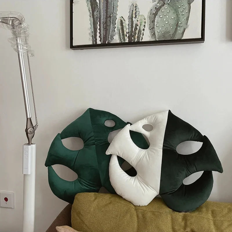 Botanic Bliss Leaf Pillow - Organic Bamboo Fiber Pillow for Side & Back Sleepers - Perfect for Home, Office & Travel Use