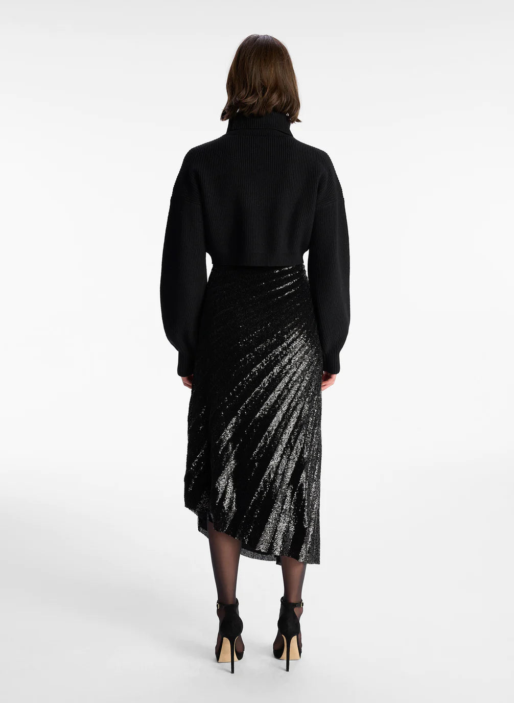 Brennan Cropped Wool Sweater - Black | Women's Winter Fashion | Cozy & Stylish for Office, Date Night & Casual Outings