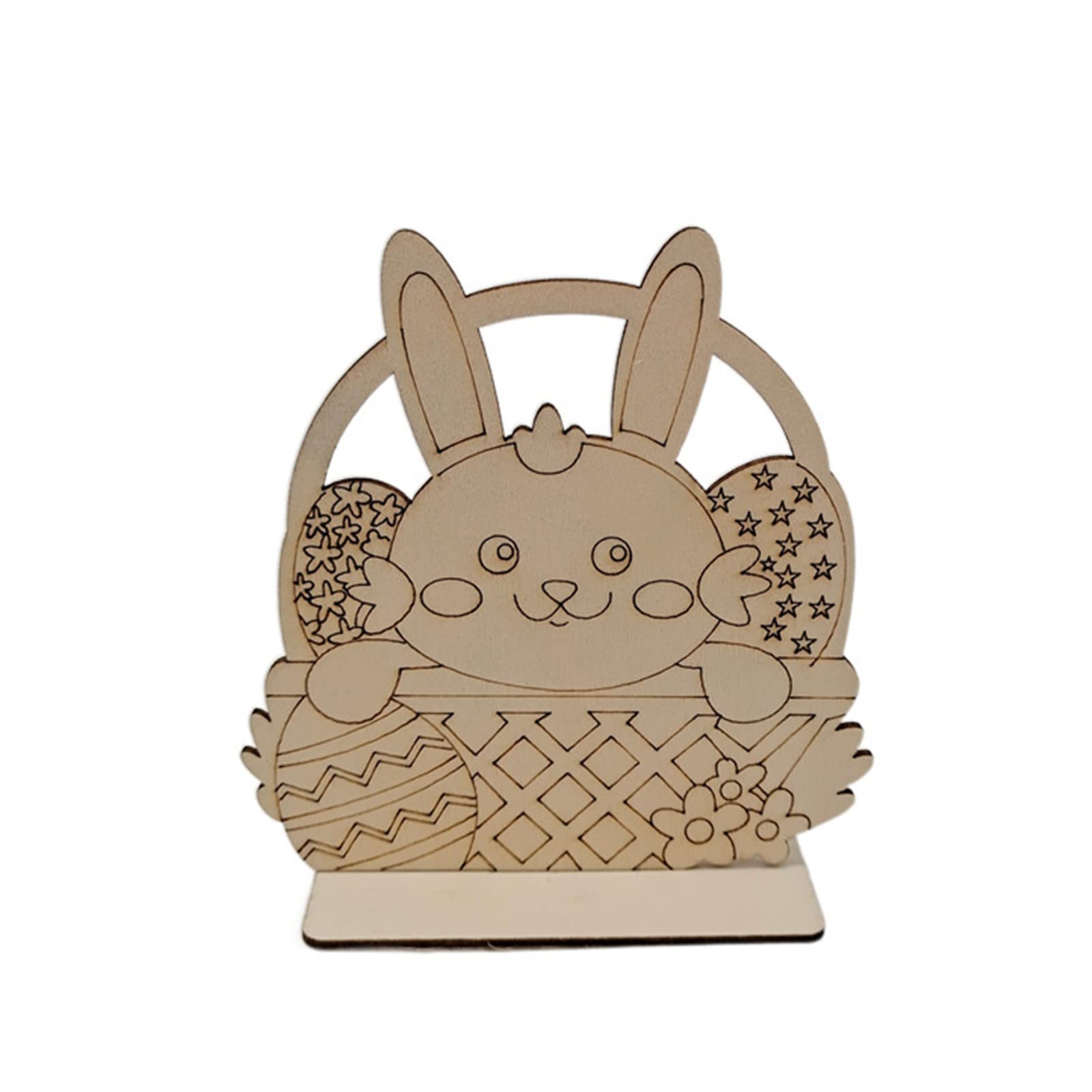 Easter Wooden Ornaments Set - Bunny, Eggs, Tulips & Chick Decor - DIY Wood Slice Crafts for Home, Party & Table Decoration - Perfect for Easter Celebrations, Spring Home Decor and DIY Craft Projects