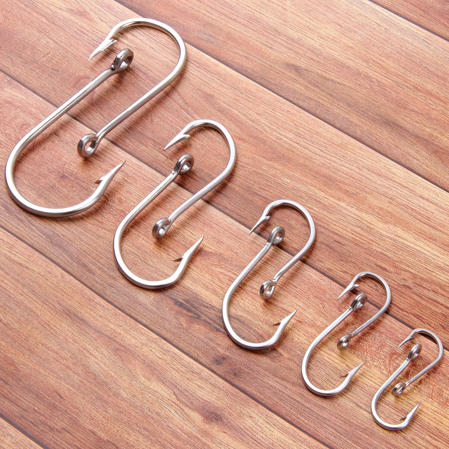 Extra Strong Stainless Steel Saltwater Giant Shark & Alligator Hooks - Big Game Fishing Hooks for Tuna, Catfish - Sharp & Durable for Deep Sea & Freshwater Fishing