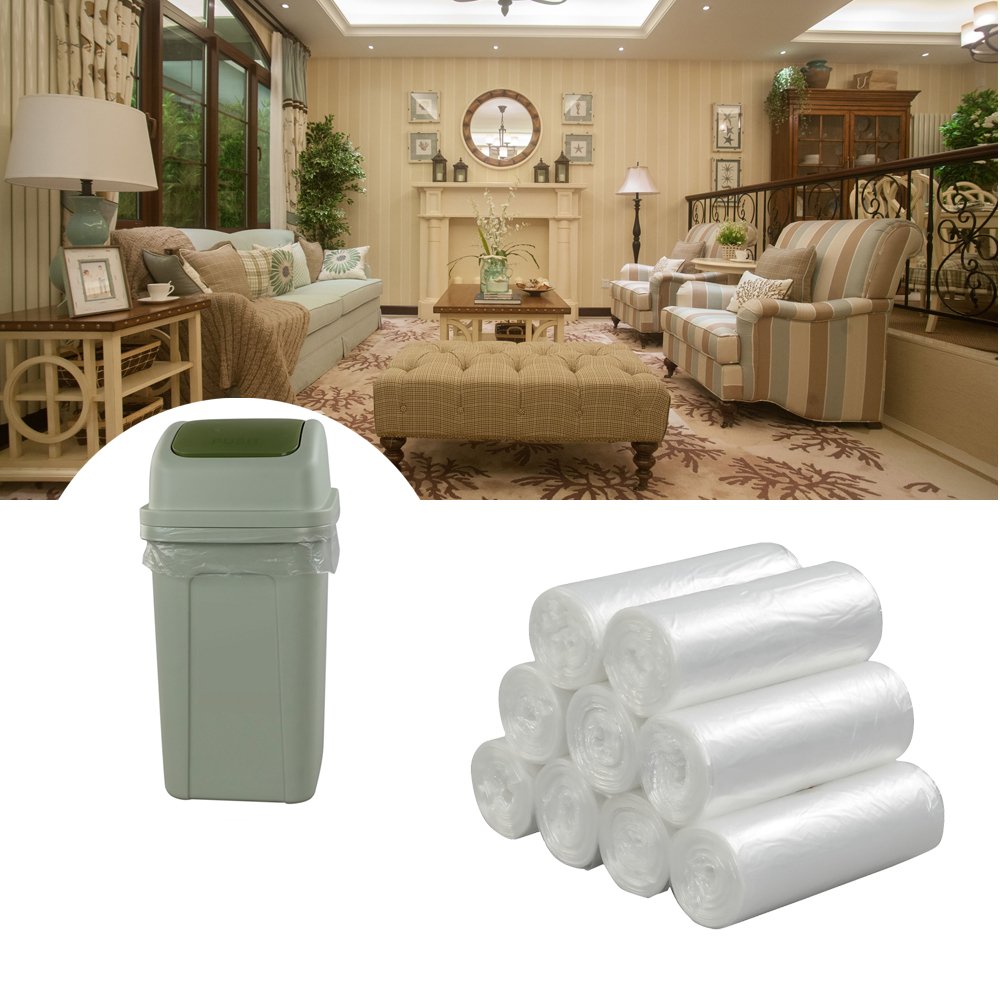 Vababa 1.2 Gallon Clear Small Trash Bags - 225 Count Bathroom Garbage Bags for Waste Bins, Office, Kitchen, Bedroom & Bathroom Use
