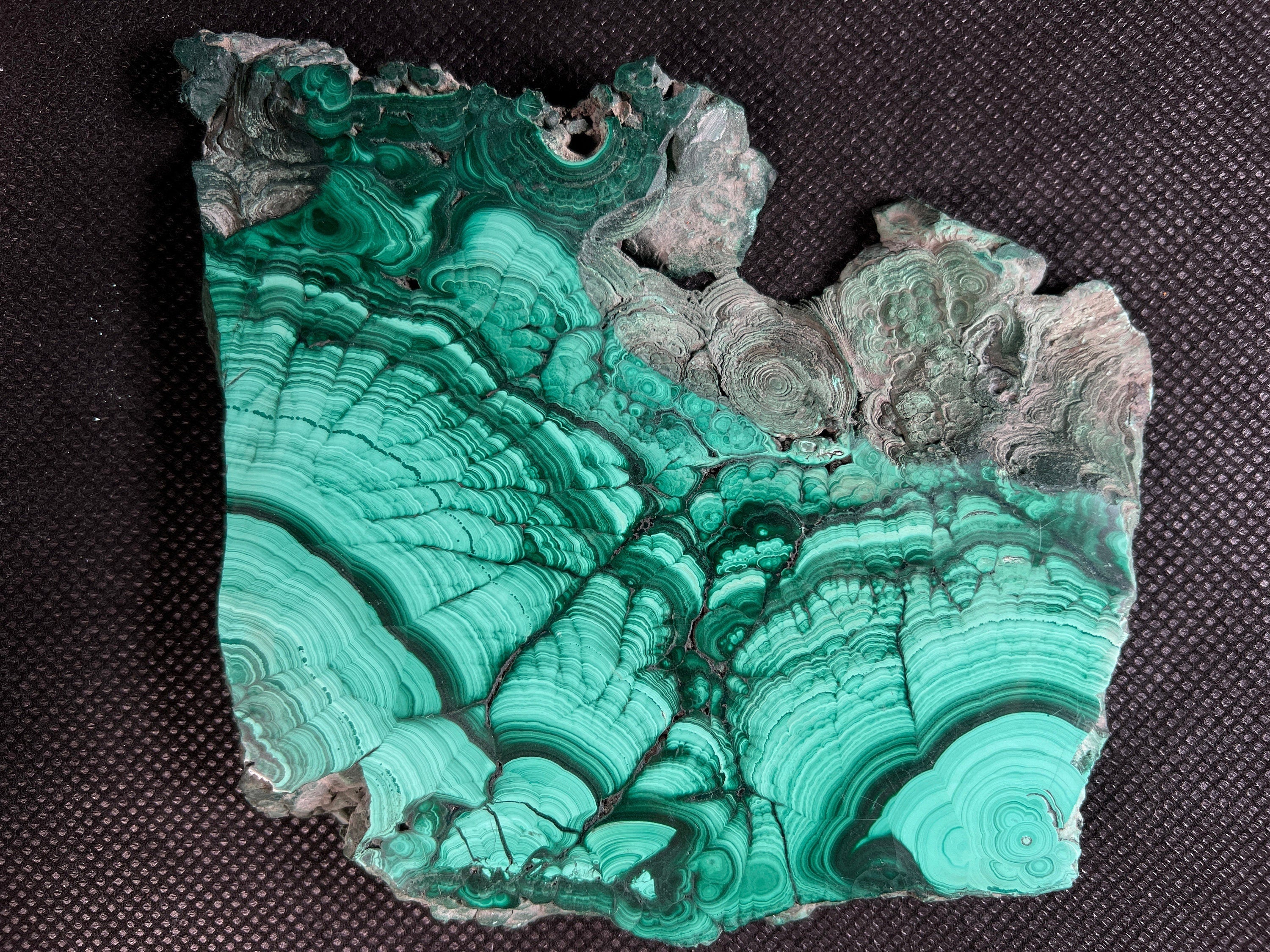 Premium MALACHITE Crystal Slab - Natural Green Malachite Stone for Jewelry Making, Unique Spiritual Gift & Home Decor (50434) - Perfect for Meditation Spaces, Healing Rooms & Luxury Interior Design
