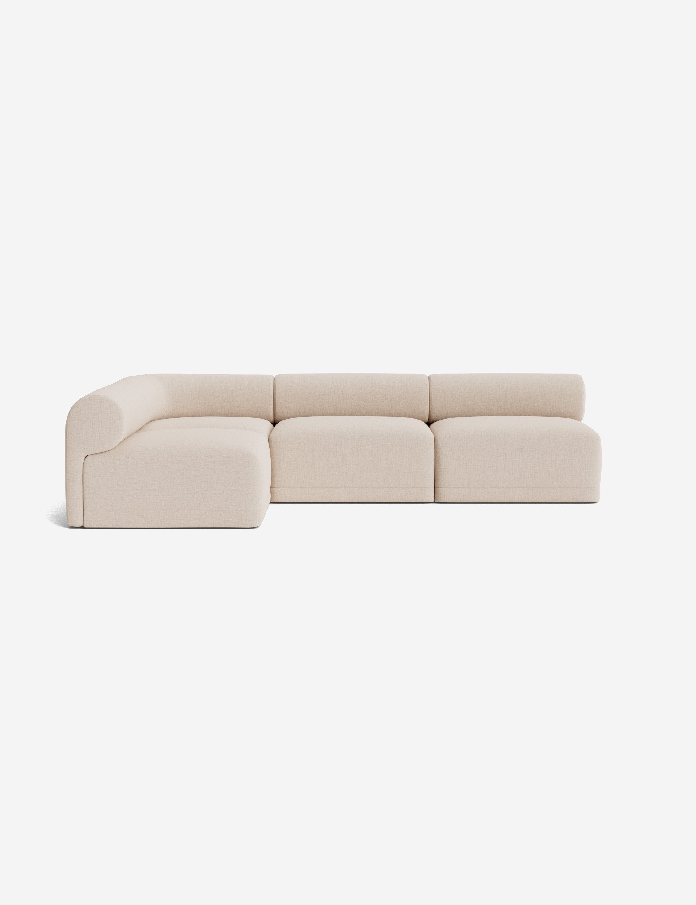 Modern Carson Sectional Sofa - Comfortable L-Shaped Couch with Reversible Chaise for Living Room, Family Room & Home Theater - Soft Fabric Upholstery & Sturdy Wood Frame