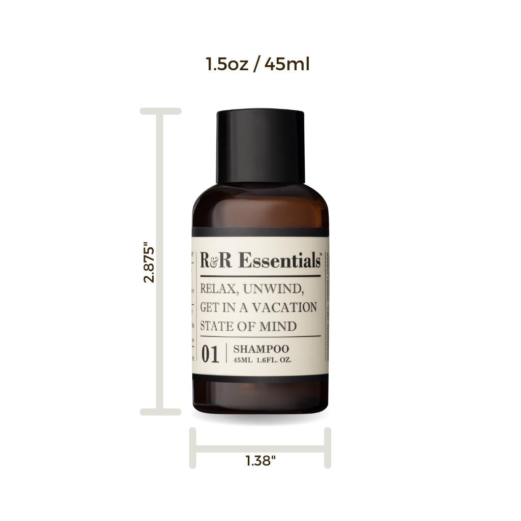 R&R Essentials Hydrating Shampoo - 45ml Travel Size for Soft, Shiny Hair | Perfect for Gym, Travel & On-the-Go Use