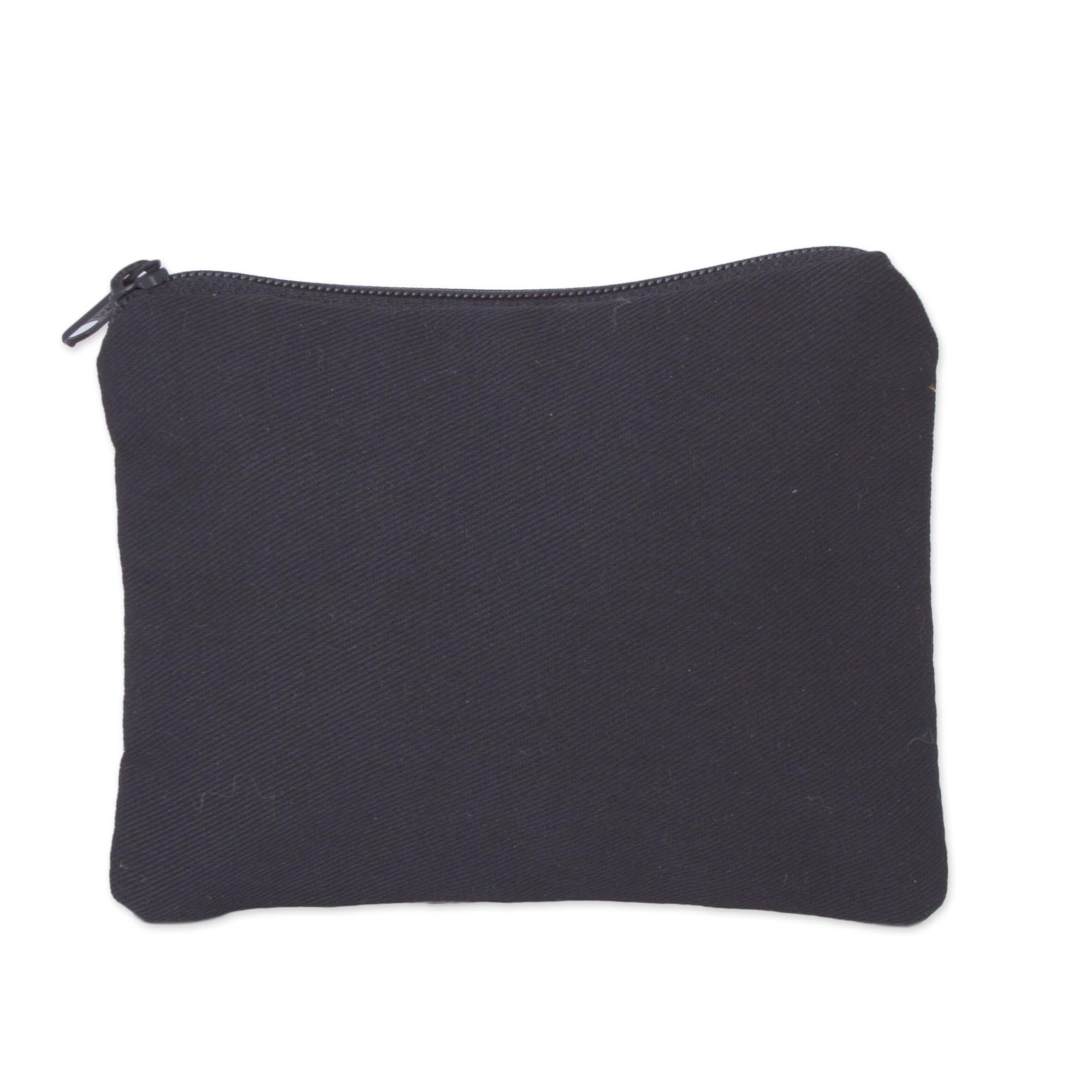 Handmade Peruvian Cotton Blend Coin Purse - Artisan Embroidered Multicolor Clutch Wallet (Andean Sunrise Design) | Perfect for Travel, Festivals & Gift Giving