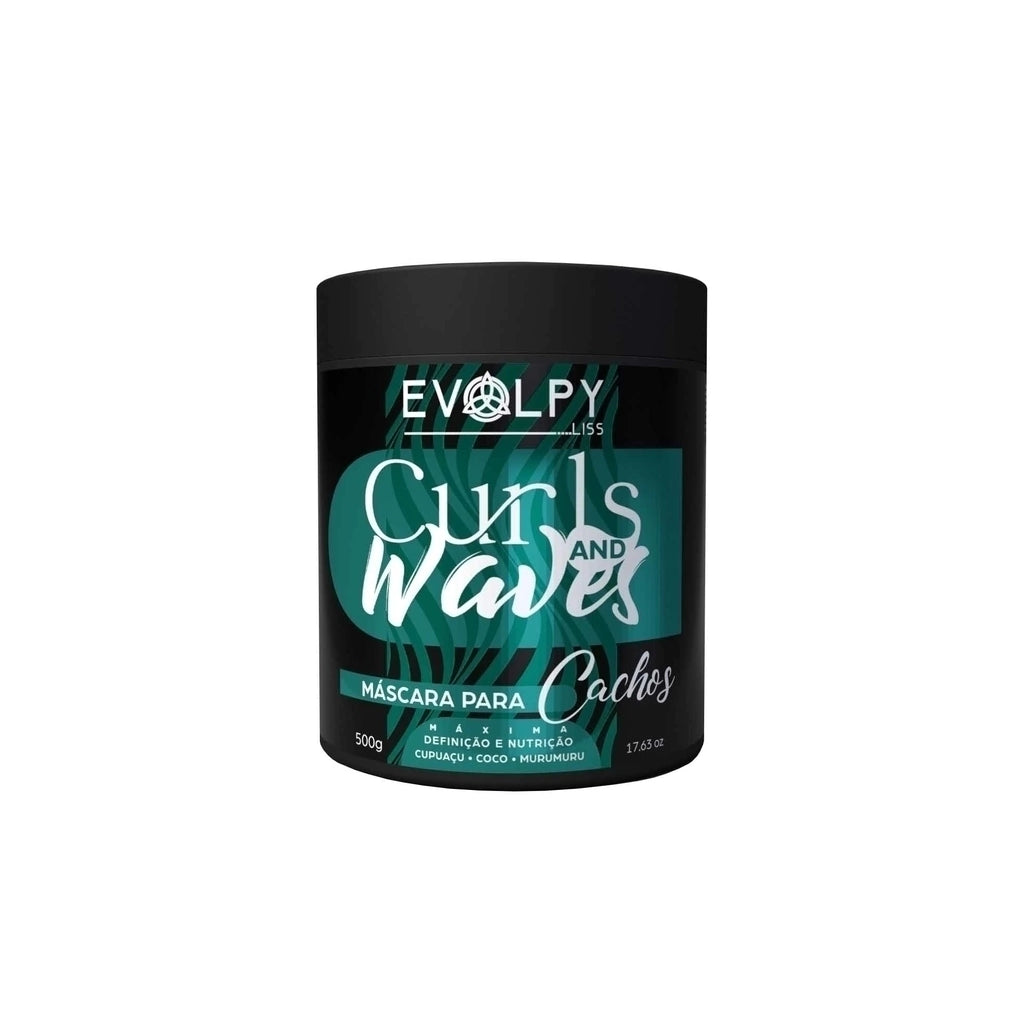 Evolpy Curls & Waves Hair Mask 500g - Deep Conditioning Treatment for Curly & Wavy Hair - Salon Quality Hydration for Dry, Damaged Hair - Perfect for Home & Professional Use