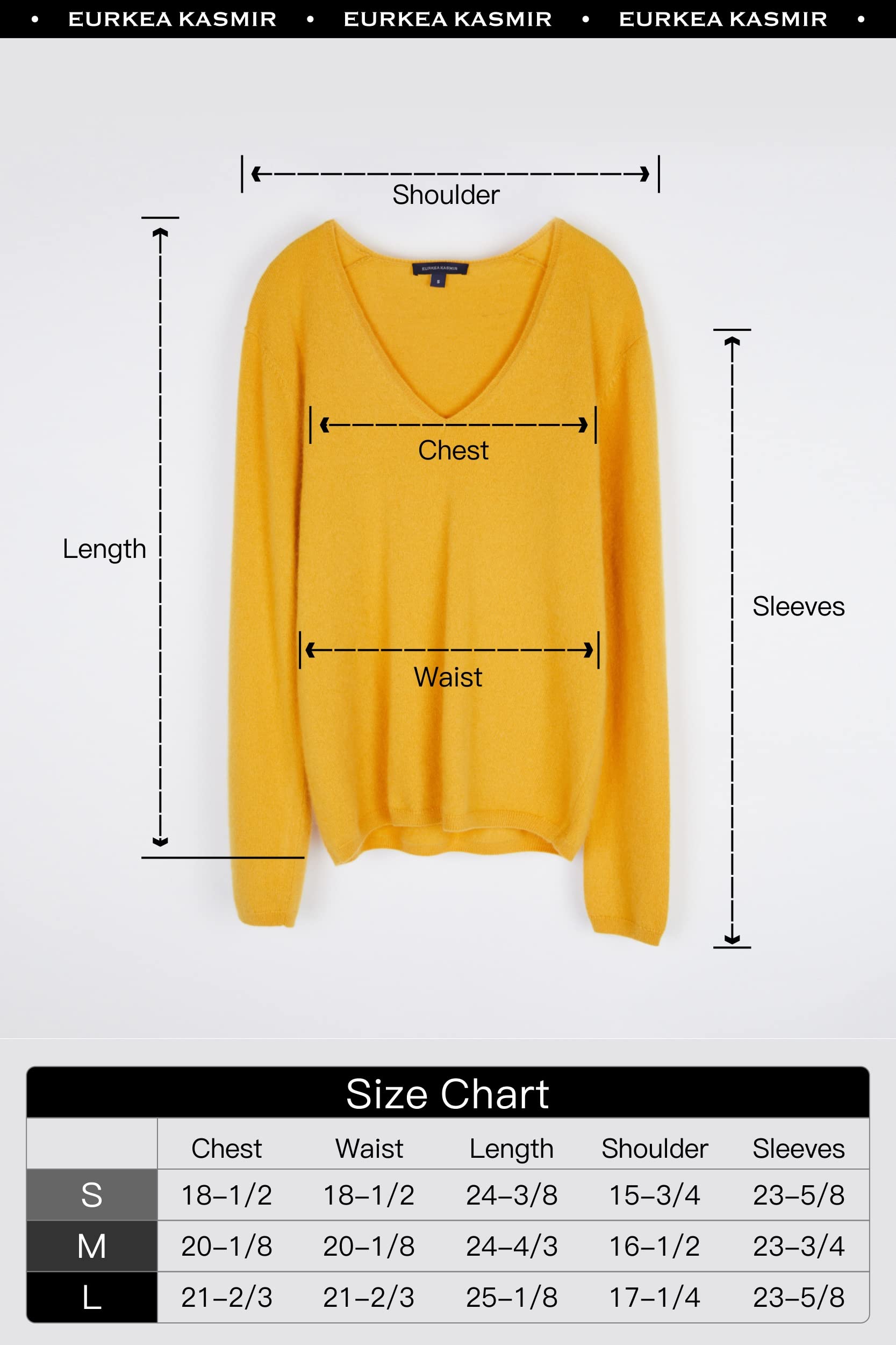 EURKEA 100% Cashmere V-Neck Sweater for Women - Soft Long Sleeve Pullover Winter Top | Perfect for Office, Date Night & Holiday Gifts
