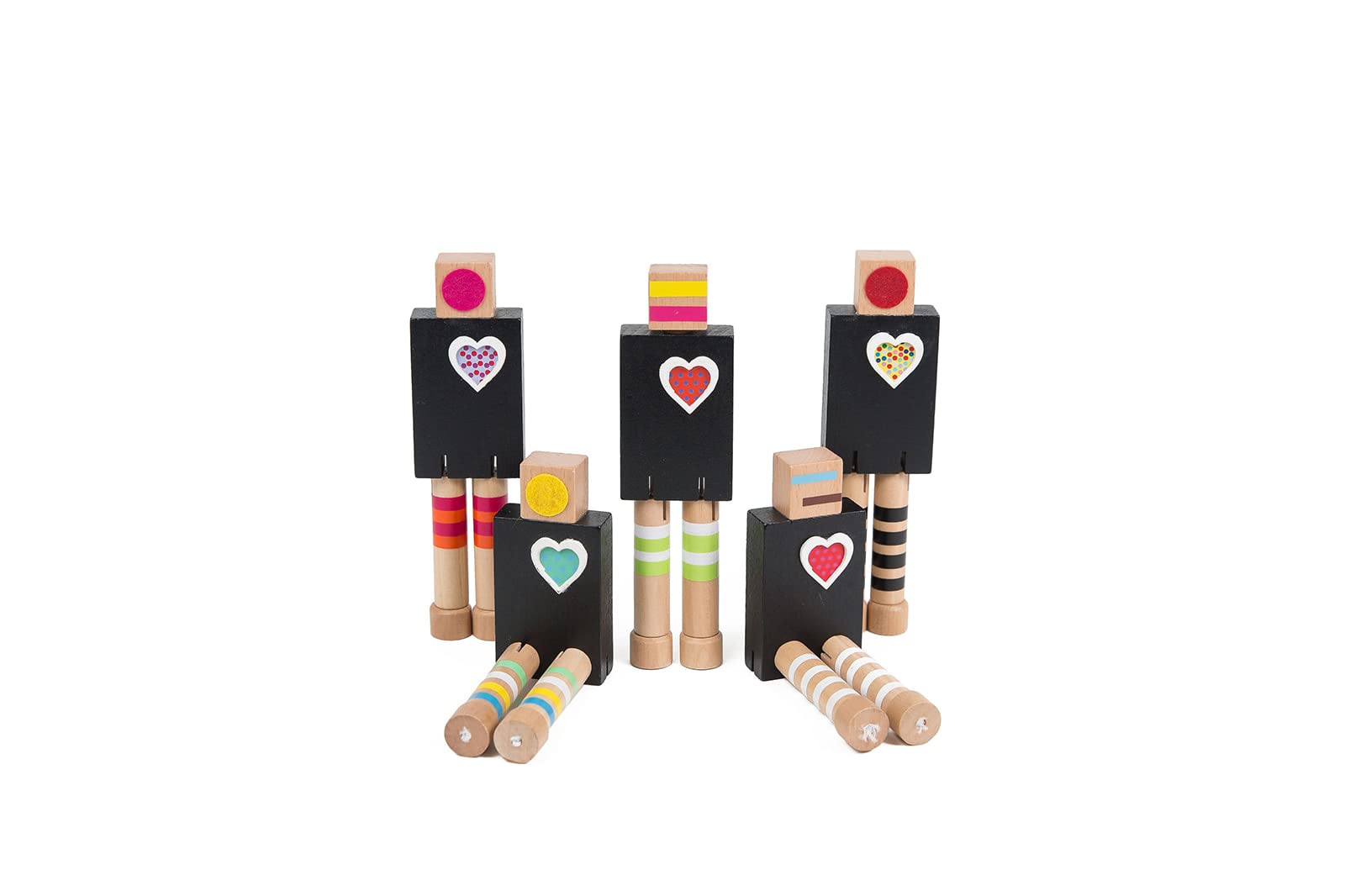 Wanderlust Wood & Felt Robot Playset - Educational STEM Toy for Kids Ages 3-8 - Creative Building Set for Imaginative Play, Birthday Gifts & Classroom Activities