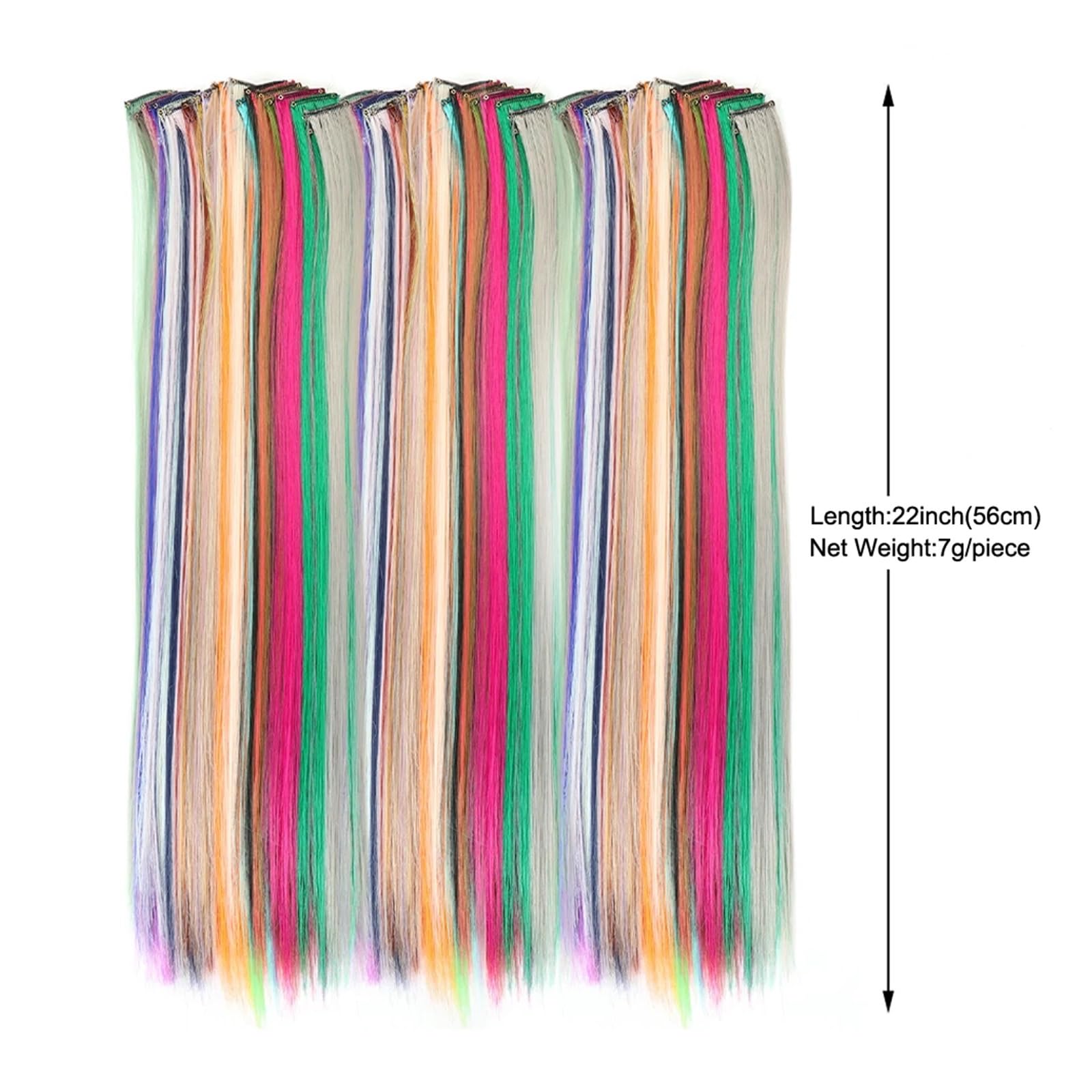5-Piece Feather Hair Extensions Clip-On Straight Fringe Synthetic Hairpieces - Natural Color Hair Extensions for Women | Perfect for Parties, Weddings & Everyday Styling