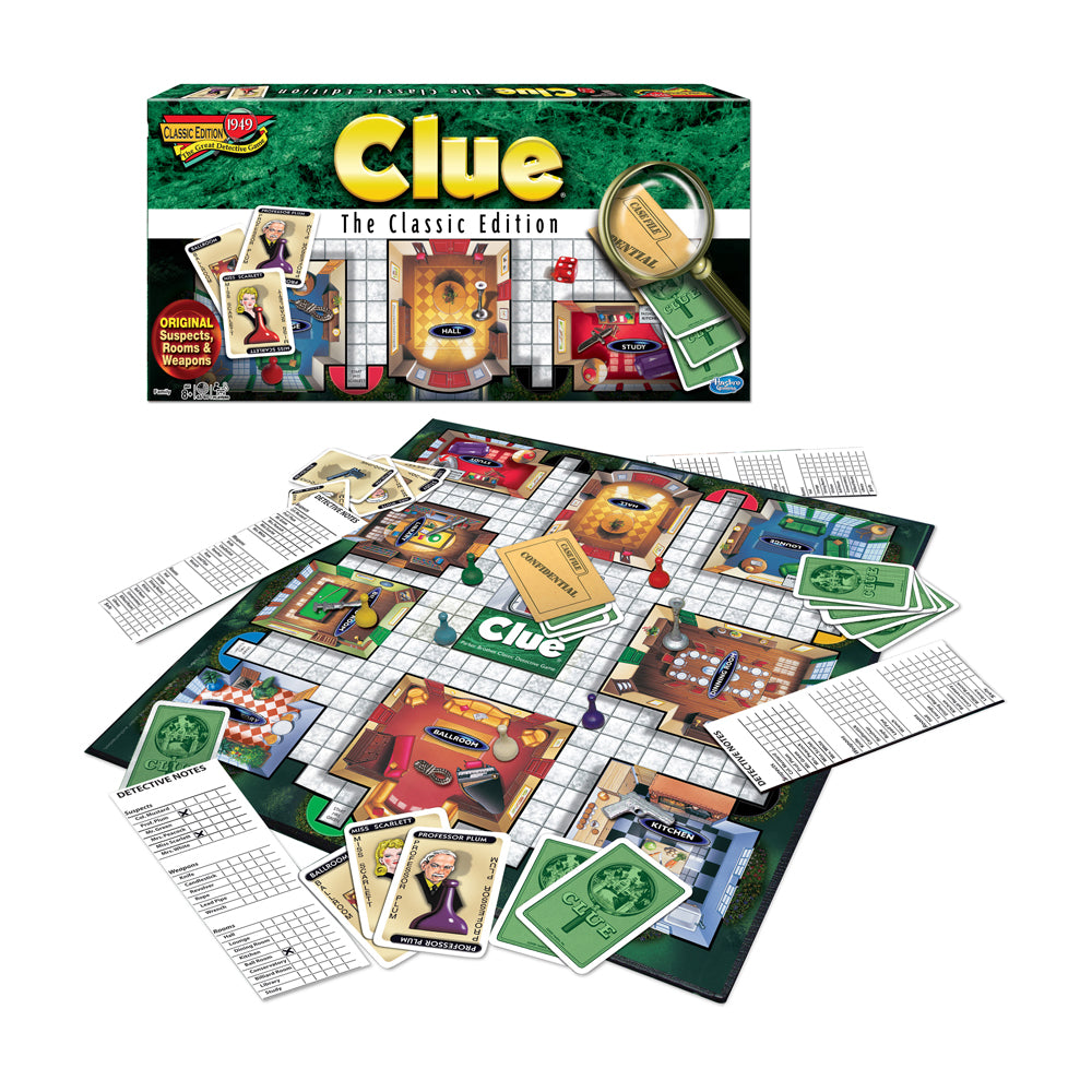 Clue Classic Edition Board Game by Winning Moves - Fun Mystery Solving Game for Family Game Night & Parties