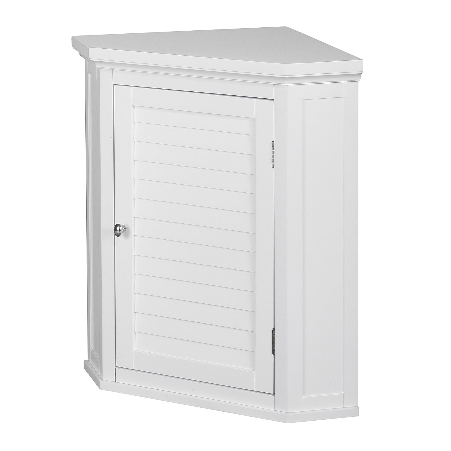 White Adjustable Corner Wall Cabinet for Kitchen & Bathroom Storage