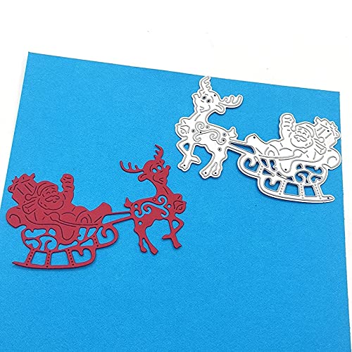 Santa Claus Sleigh Metal Die Cuts for Scrapbooking | DIY Christmas Card Making & Photo Album Decor | Holiday Craft Embossing Stencils for Festive Greeting Cards & Home Decor