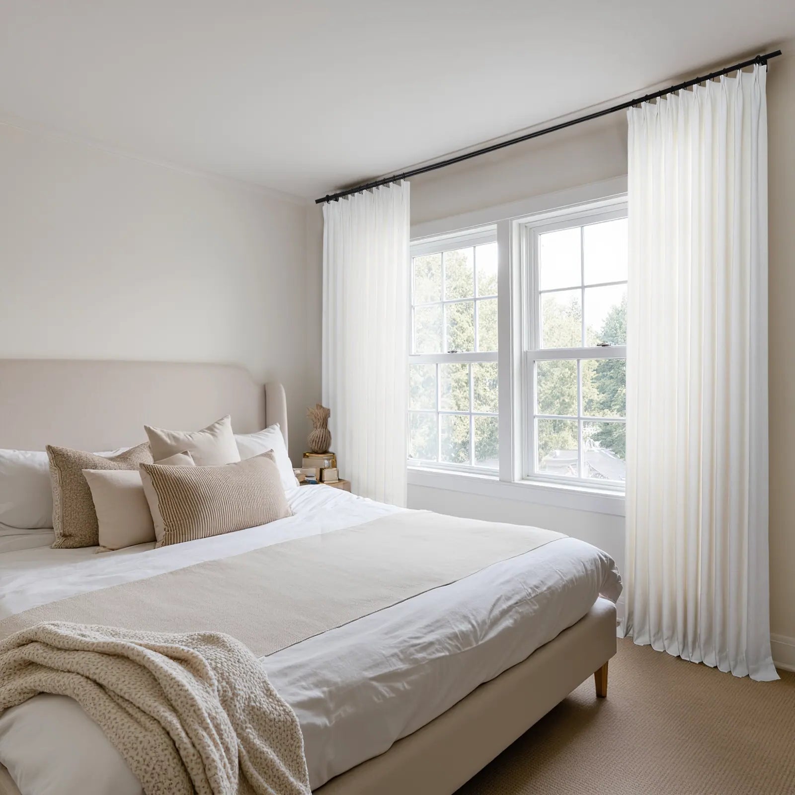 Reid Herringbone Curated Pleated Window Drapes - Elegant Blackout Curtains for Living Room & Bedroom