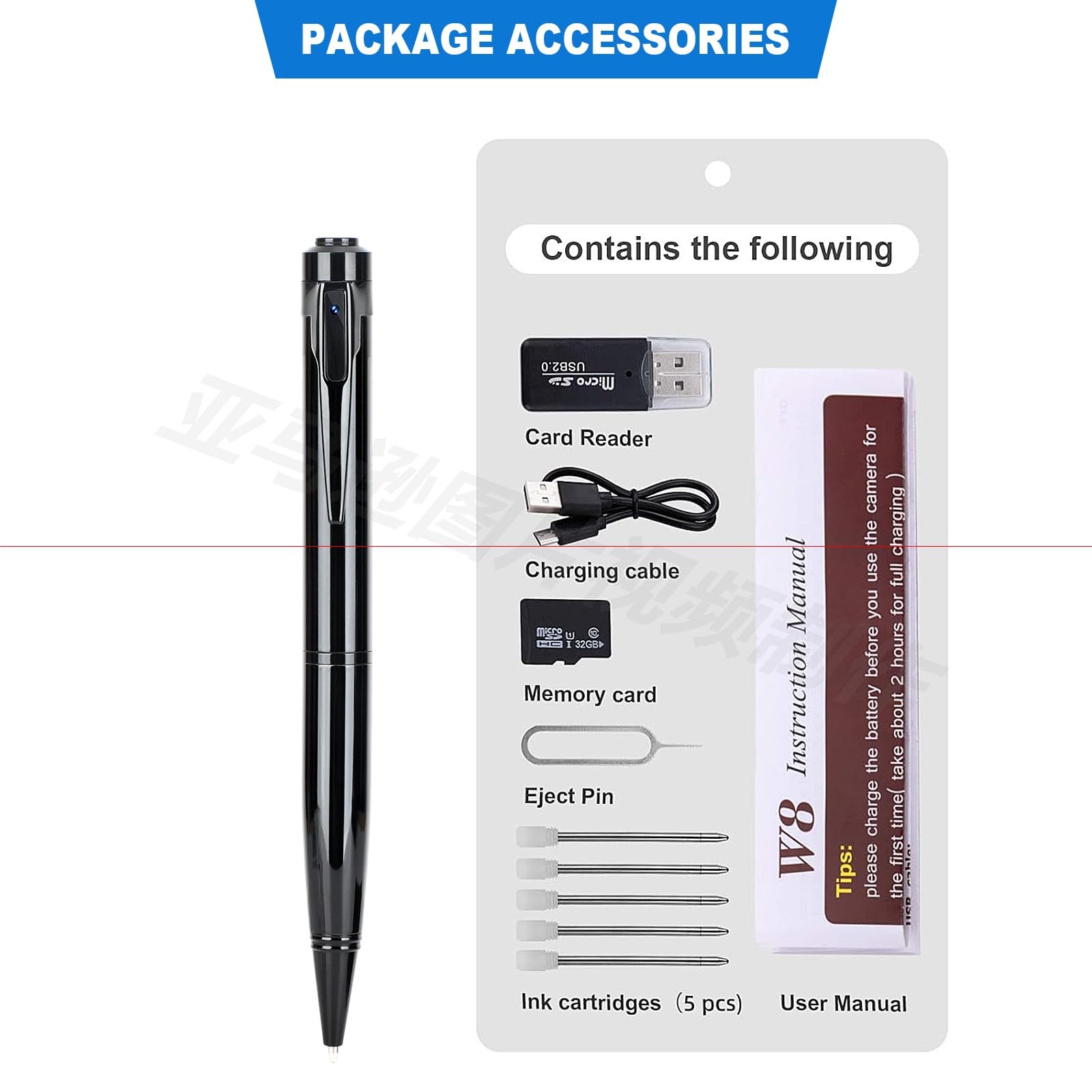 Mini Spy Camera Pen HD 1080P - Hidden Body Camera for Business Meetings & Security | Supports 256GB SD Card