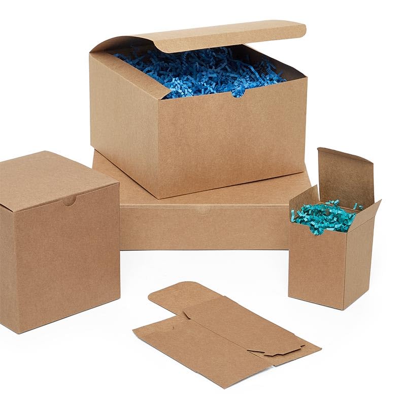 Eco-Friendly Kraft Gift Boxes 10x5x4 Inches - Pack of 100 | Perfect for Wedding Favors, Party Decorations & Holiday Gifting