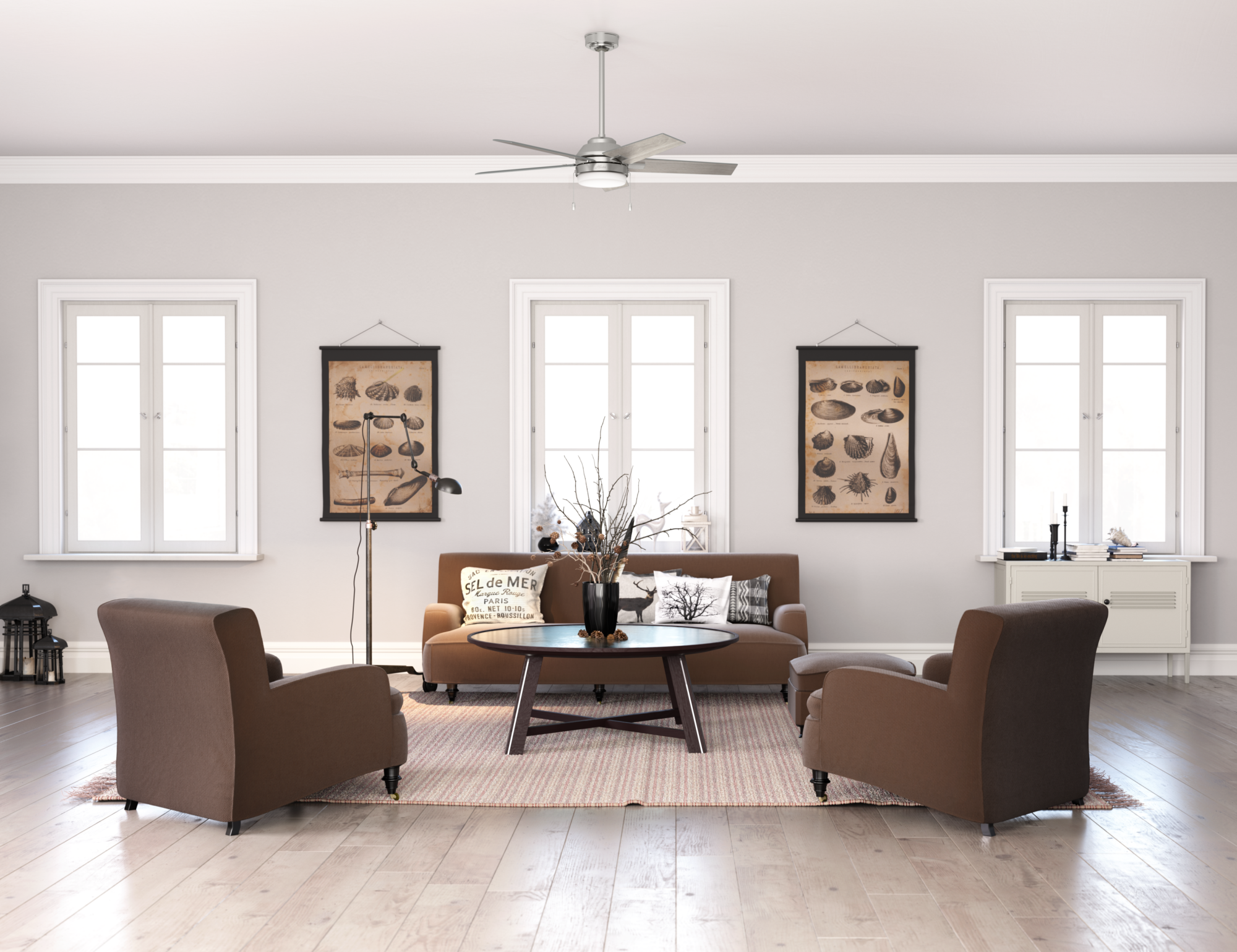 Hunter Hardwick 52 Inch White Ceiling Fan with LED Light Kit - Modern Indoor Cooling for Living Room, Bedroom & Office