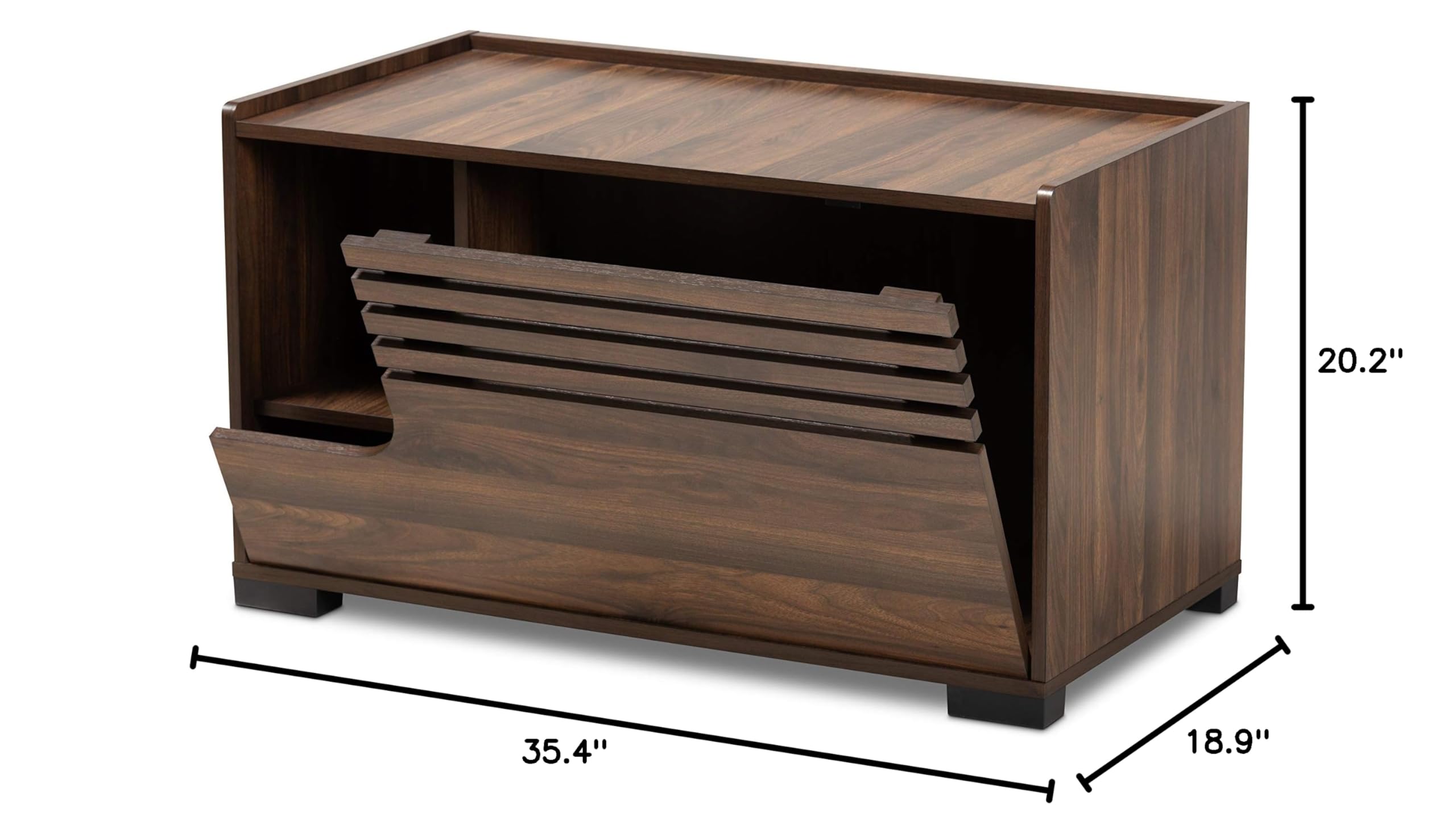 Baxton Studio Modern Pet House for Dogs & Cats - Cozy Brown Wooden Indoor/Outdoor Dog Bed & Cat Shelter for Living Room, Patio, or Backyard