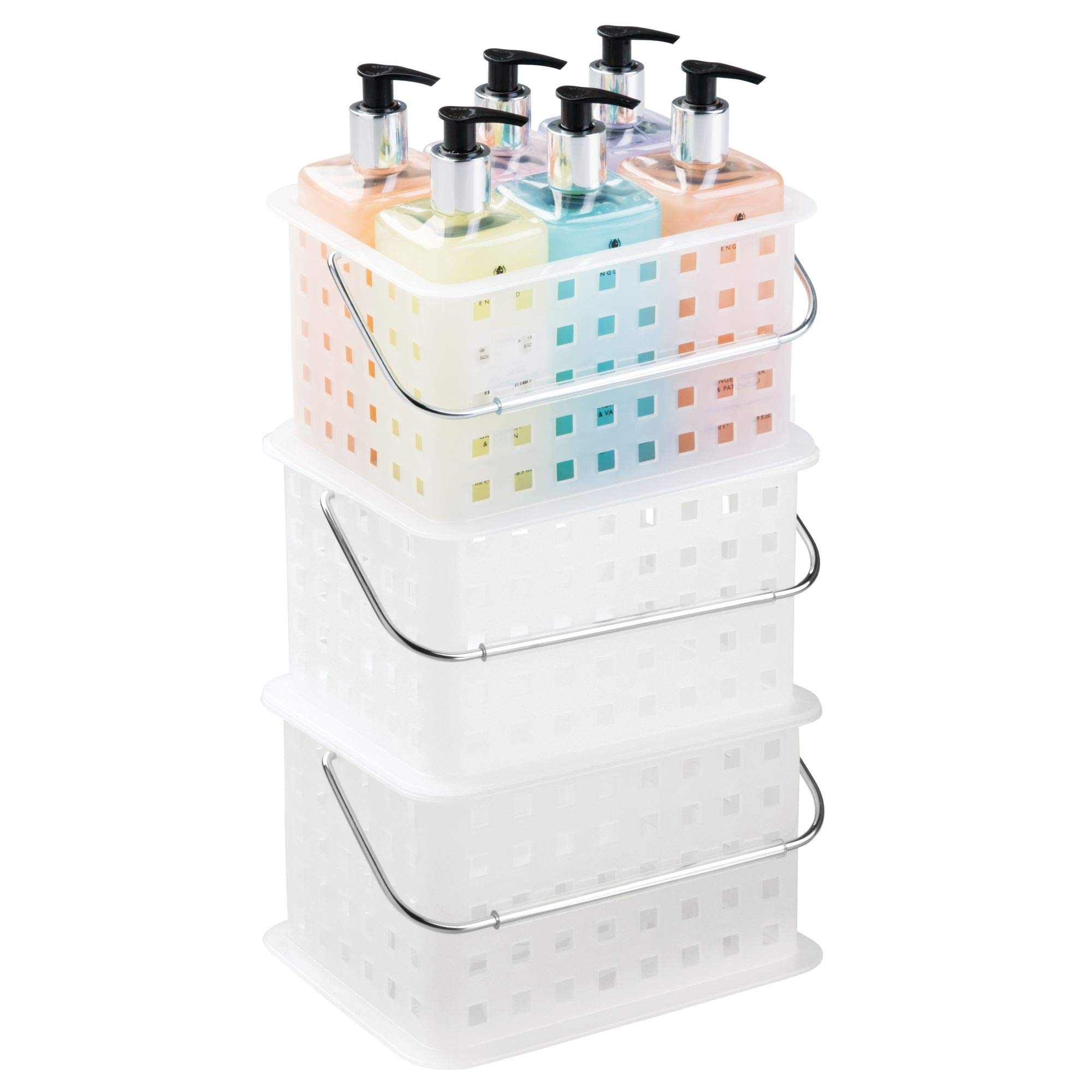 iDesign Small Frost Storage Organizer Basket for Bathroom, Health & Beauty Products - Perfect for Countertop, Vanity & Shower Organization