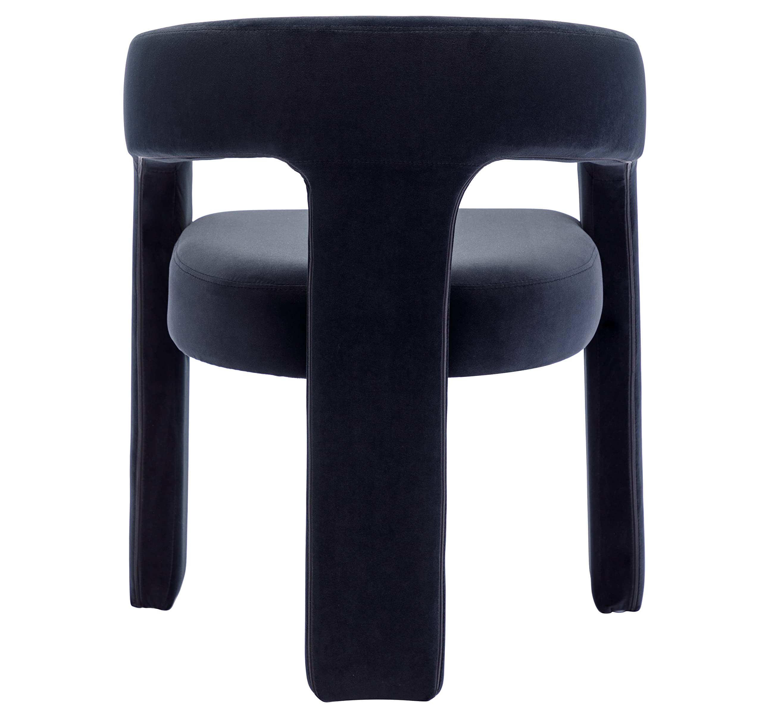 Modern Black Velvet Upholstered Barrel Dining Chairs Set of 2 - Arm Accent Side Chairs for Living Room, Kitchen & Makeup Vanity - Comfortable Seating for Dining, Entertaining & Home Decor