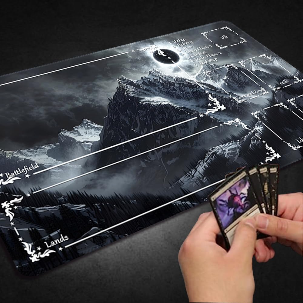 Premium MTG Playmat with Zone Markings & Non-Slip Edges - Waterproof Storage Bag Included - Perfect for Magic: The Gathering, Yu-Gi-Oh! and TCG Tournaments - Ideal for Game Nights, Card Shops & Competitive Play