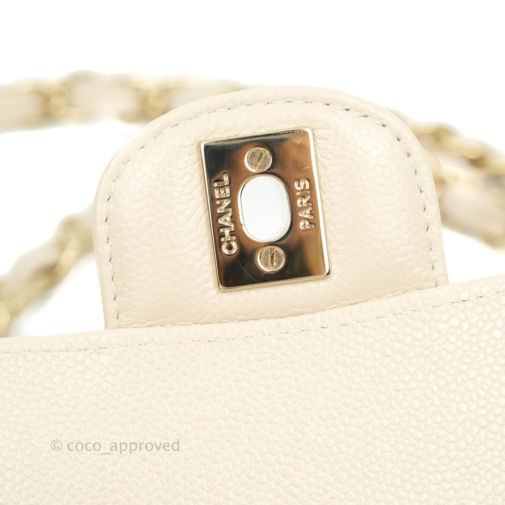 Chanel Classic Medium Double Flap Bag - Chevron Light Beige Caviar Leather with Gold Hardware (20B Collection) | Luxury Crossbody Purse for Women, Perfect for Date Nights & Special Occasions