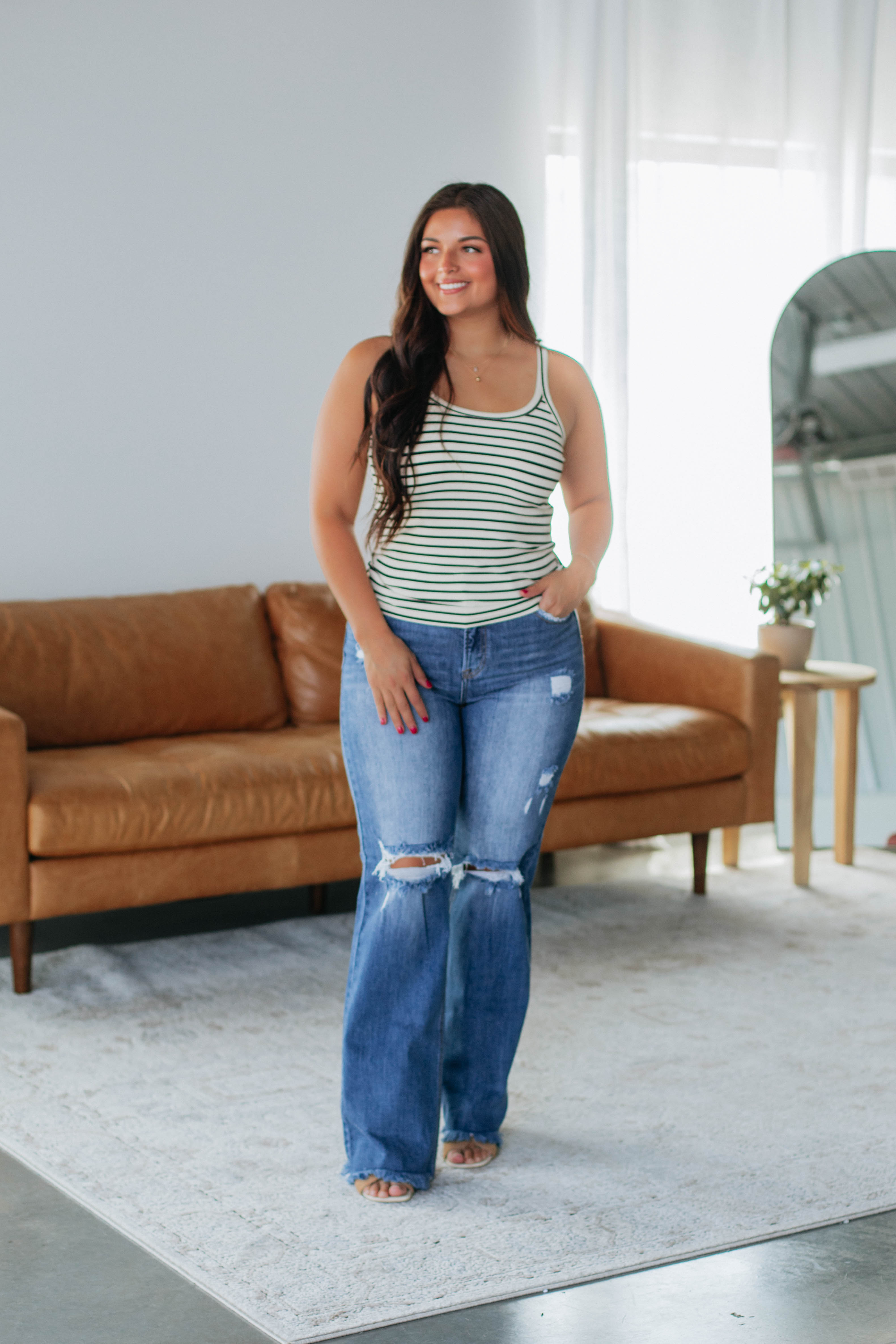 Charmaine Striped Tank Top for Women - Soft & Comfortable Summer Sleeveless Shirt - Perfect for Beach, Gym, and Casual Wear