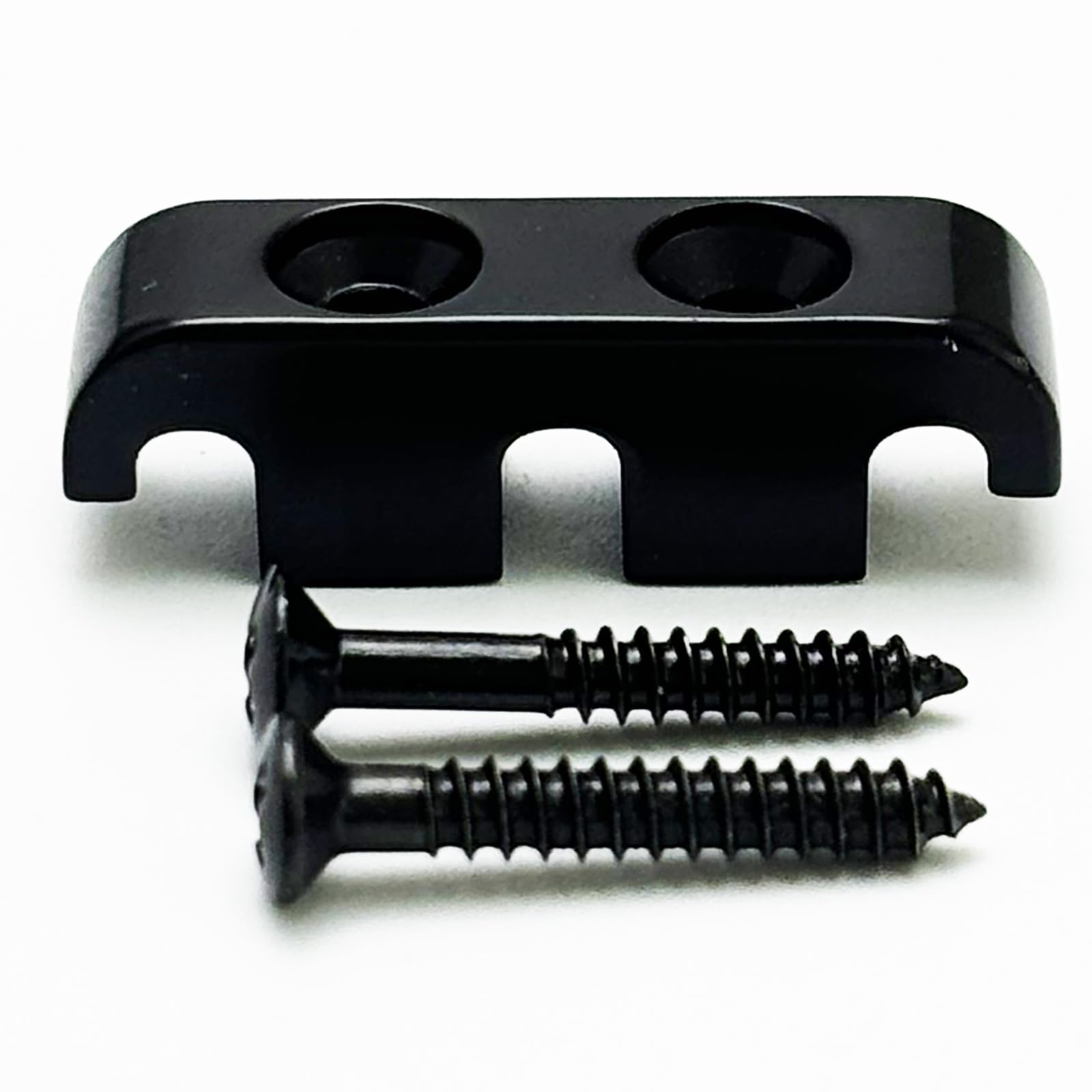 Black Electroplated Bass Head Retainer for 3-String Electric Bass with Mounting Screws | String Tree & Replacement Parts for Guitar Maintenance | Perfect for DIY Repairs & Professional Setups