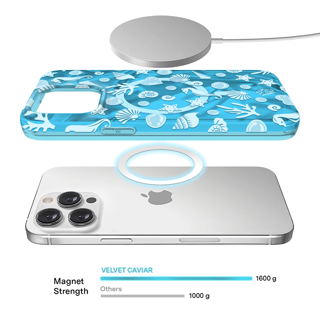 Aquamarine Holographic iPhone Case - Protective & Stylish Cover for iPhone 13/14/15 - Perfect for Everyday Use, Travel & Gifting
