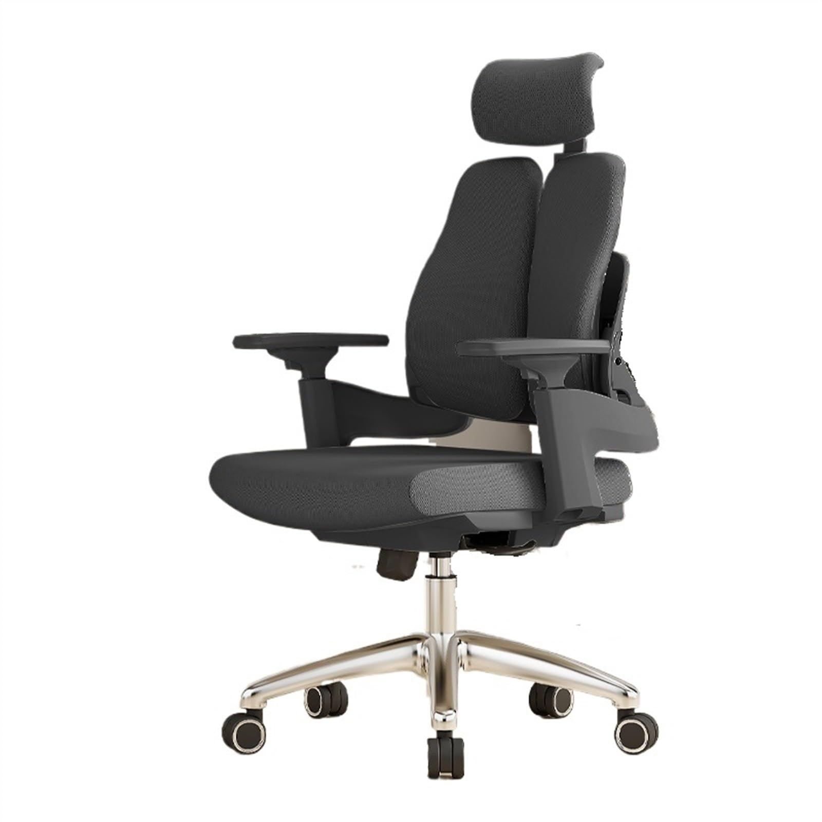 Ergonomic Office Chair with Adjustable Height, Lumbar Support & Headrest - High Back Executive Desk Chair with Rolling Wheels & Adjustable Armrests - Perfect for Home Office, Gaming & Workspace (Black)