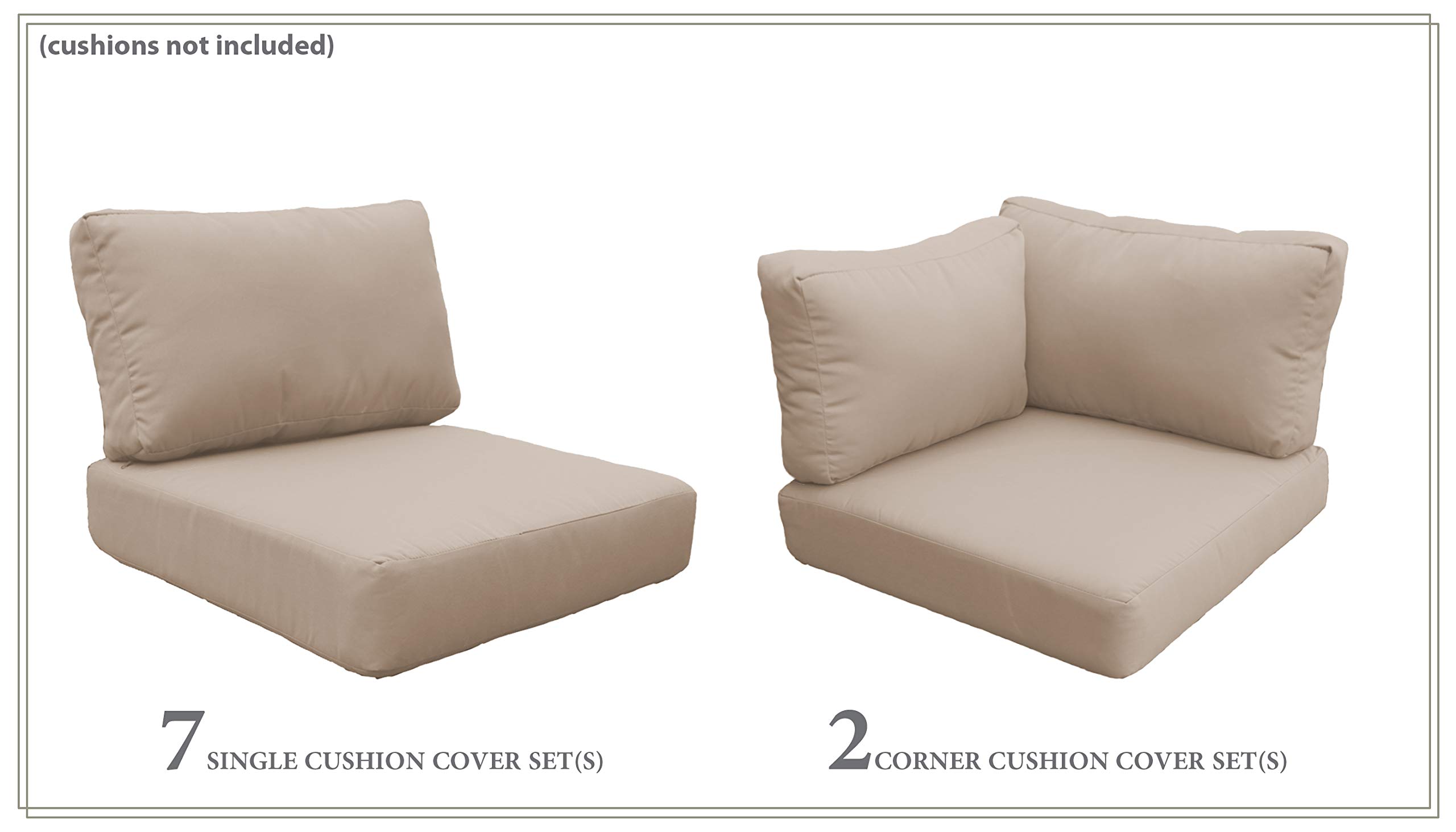 TK Classics Wheat-Colored Cover Set for MIAMI-12a Sofa - Replacement Slipcovers Only (No Cushions Included) - Perfect for Living Room, Family Room & Home Decor Refresh