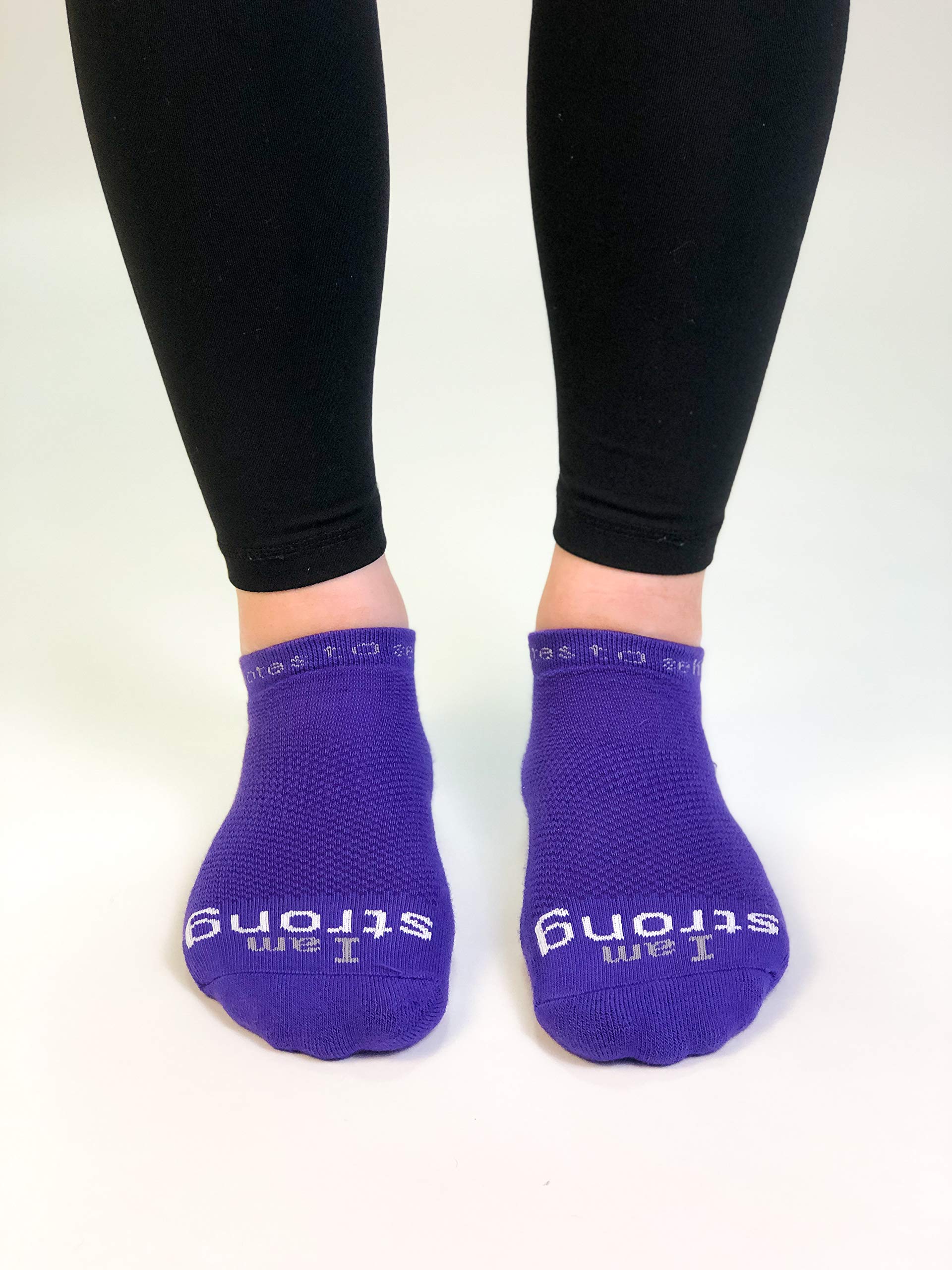 Inspirational 'I Am Strong' Motivational Socks for Women & Men - Positive Affirmation Gifts for Self-Care, Workout & Daily Encouragement
