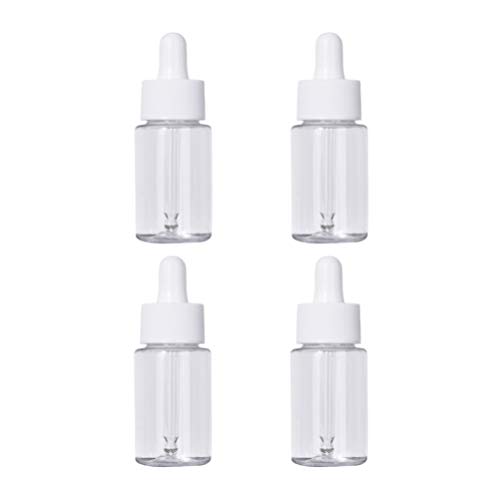 HEALLILY 4pcs 50ml Glass Dropper Bottles - Refillable Essential Oil Containers & Cosmetic Storage Bottles with Dropper for DIY Skincare, Aromatherapy, and Travel Use