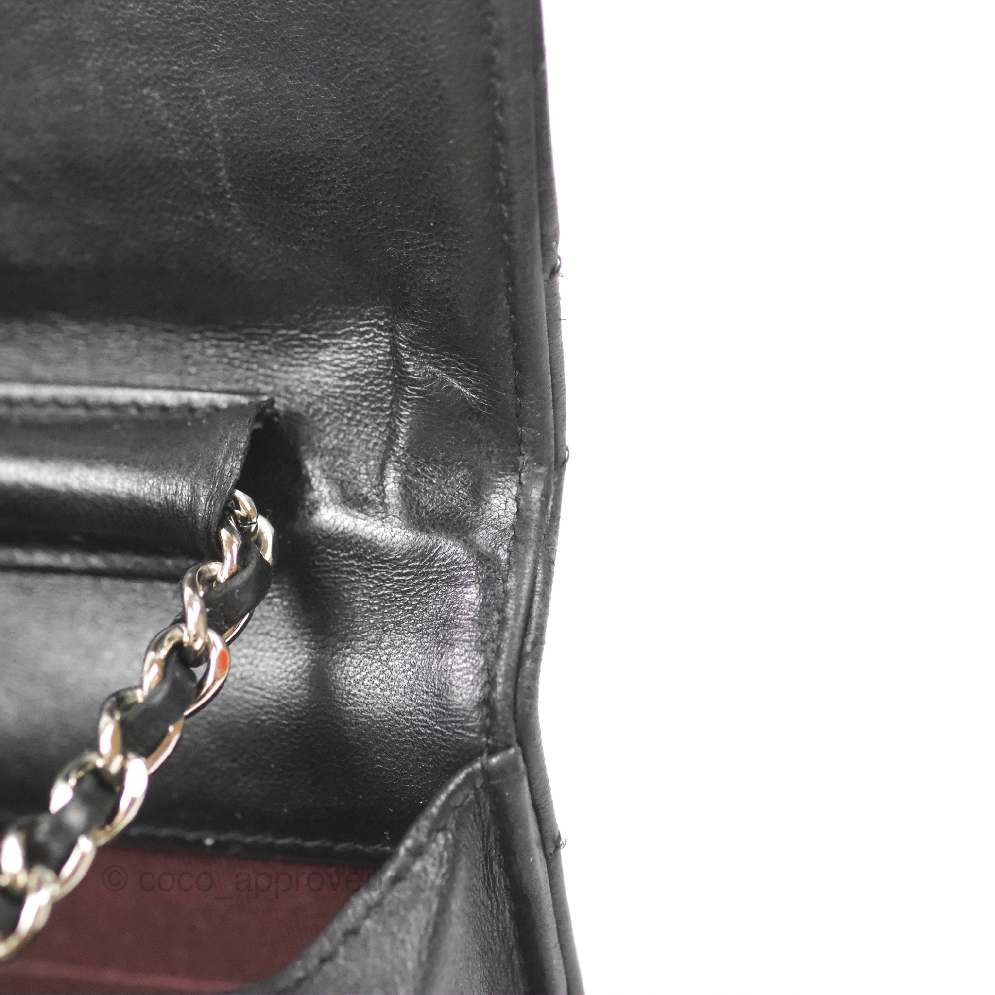 Chanel Classic Chevron Wallet on Chain WOC - Black Lambskin Leather with Silver Hardware | Crossbody Bag for Women, Perfect for Evening Events & Daily Use