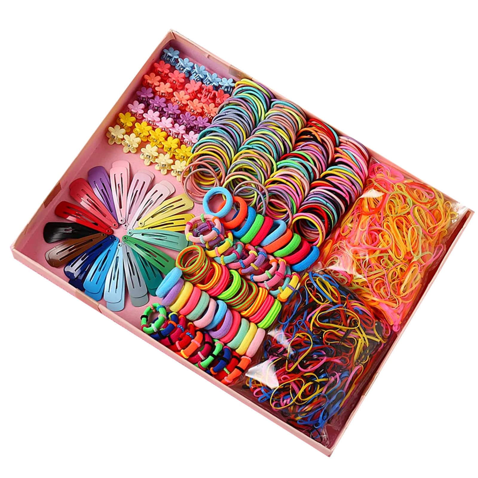 780Pcs Kids Hair Accessories Set - Cute Girls Hair Ties, Ponytail Holders, Hair Clips & Headbands - No-Pain Elastic Hair Bands for Toddlers & Children - Perfect Birthday Gift for Girls (Multicolor) - Great for School, Parties & Daily Styling