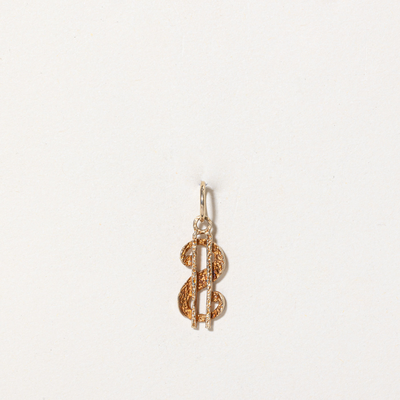 10k Yellow Gold Dollar Sign '$' Charm Pendant - Perfect for Necklaces, Bracelets & Gifts | Elegant Jewelry for Everyday Wear & Special Occasions