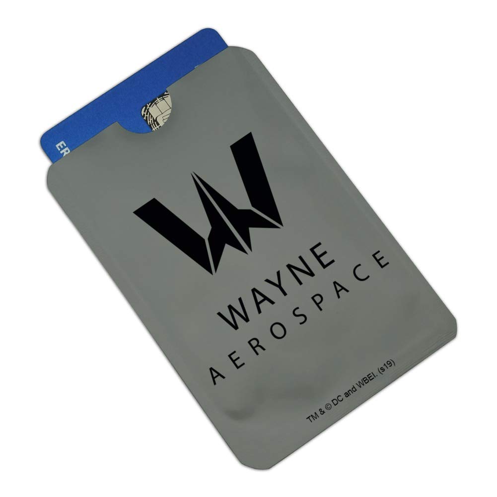 Justice League Movie Wayne Aerospace RFID Blocking Credit Card Holder - Set of 4 Slim Wallet Protectors for Contactless Security | Perfect for Travel, Shopping & Identity Theft Protection