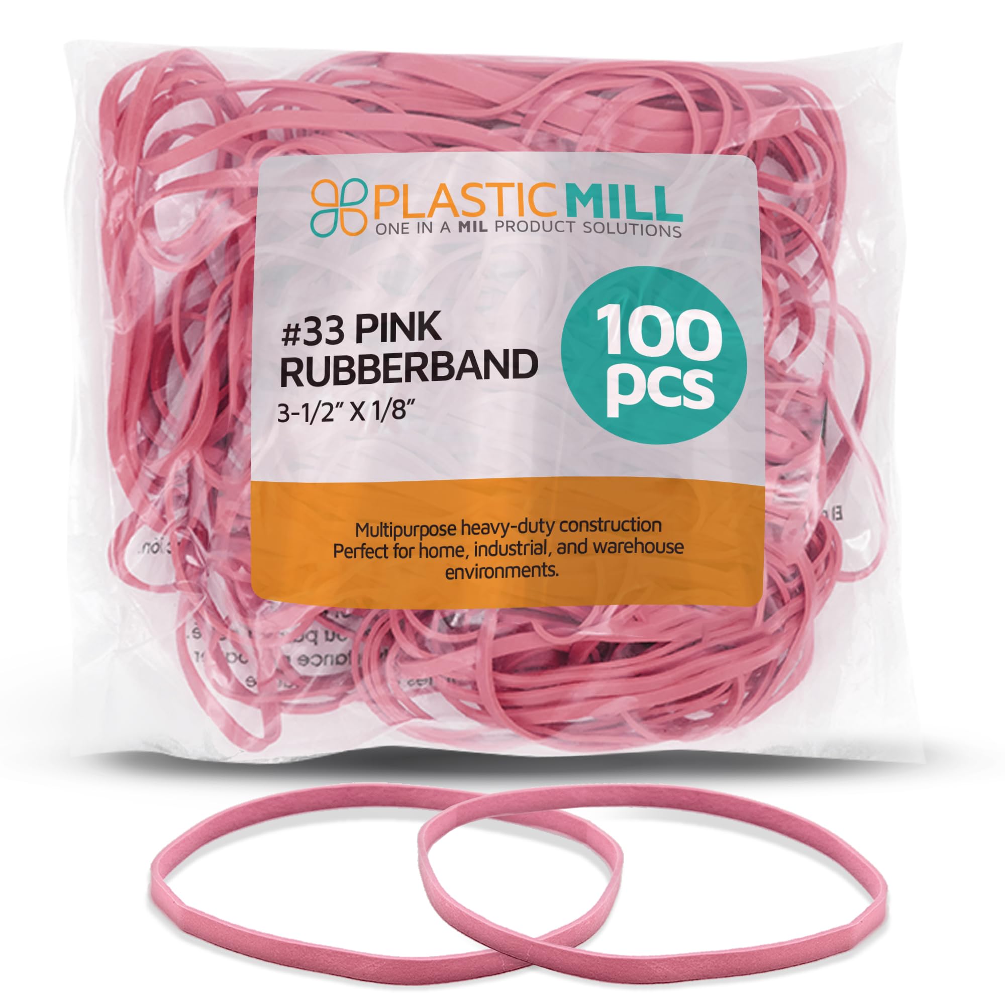 PlasticMill #33 Pink Rubber Bands (3.5