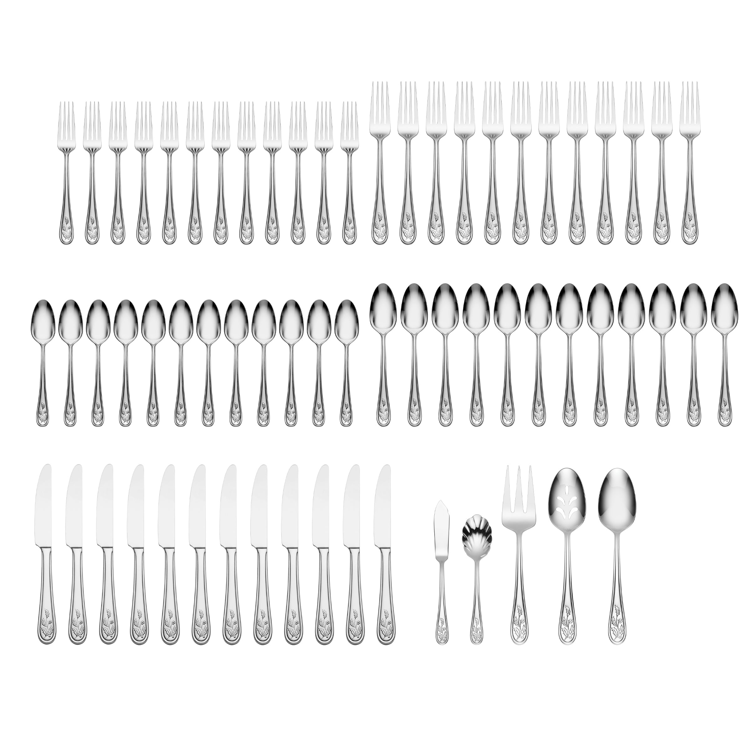 65-Piece Stainless Steel Flatware Set for Holiday Dining - Complete Cutlery Set for Dinner Parties, Weddings & Special Occasions