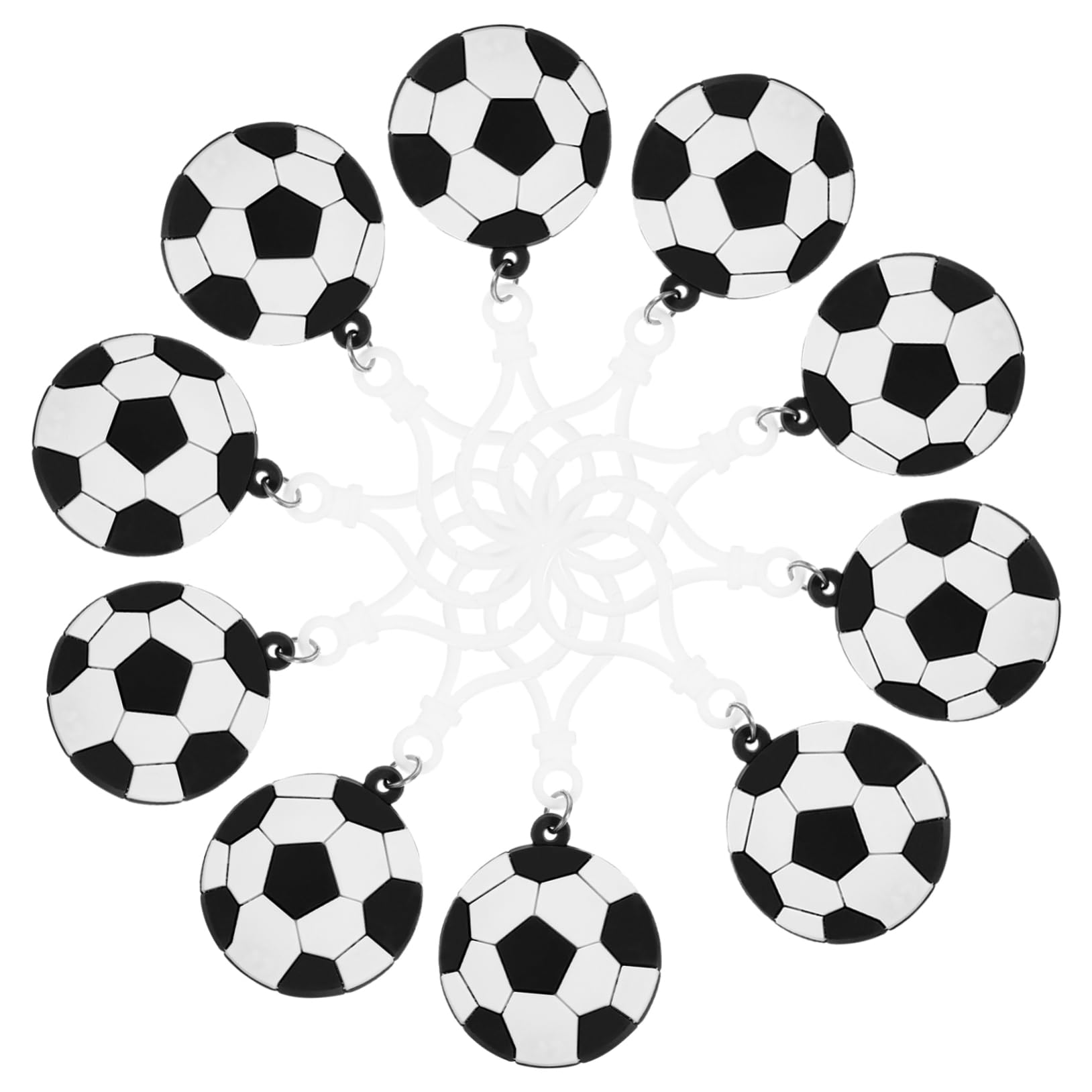 TOGEVAL 10Pcs Adorable Soccer Keychain Set - Mini PVC Sports Keychains for Boys, Backpack Accessories & Team Spirit Gifts (Perfect for Soccer Fans, Game Day Favors & School Supplies)