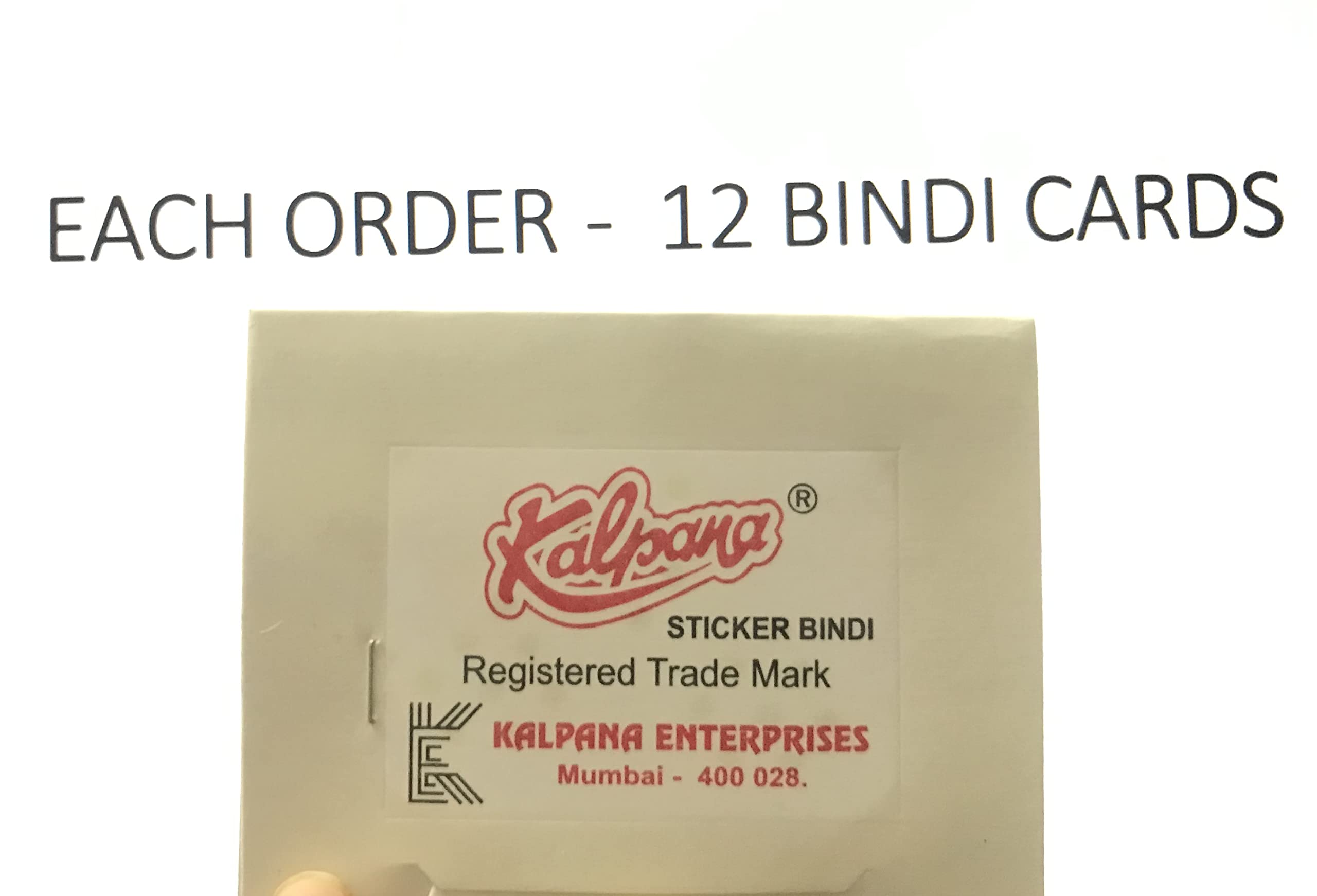 Authentic Indian Kalpana Bindi Black Round Stickers - 8.5mm Kumkum Pack of 12 | Traditional Forehead Decoration for Weddings, Festivals & Daily Wear