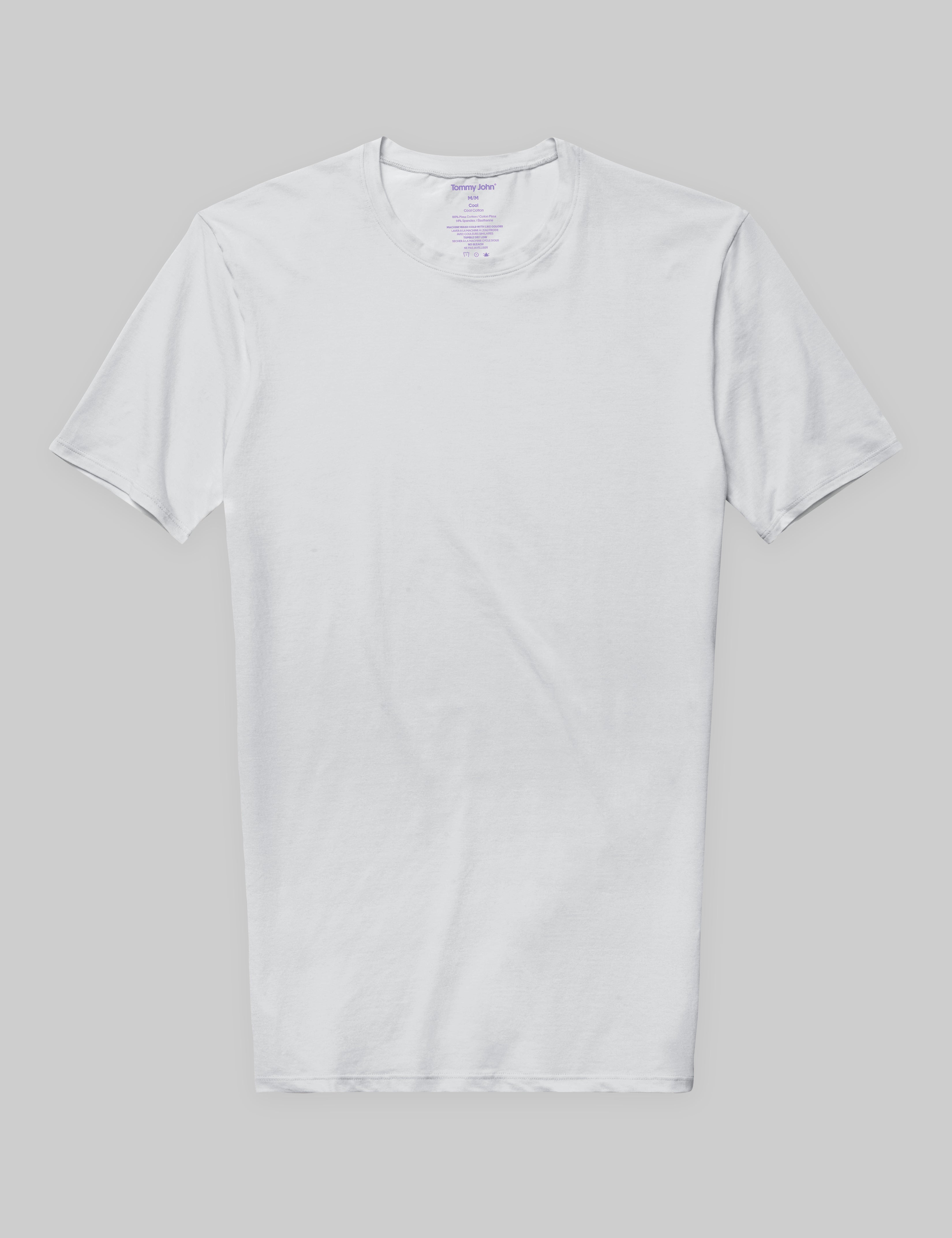 Cool Cotton Crew Neck Stay Tucked Undershirt for Men - Breathable Comfort Fit Undershirt for Work & Everyday Wear - Stay Cool & Tucked All Day