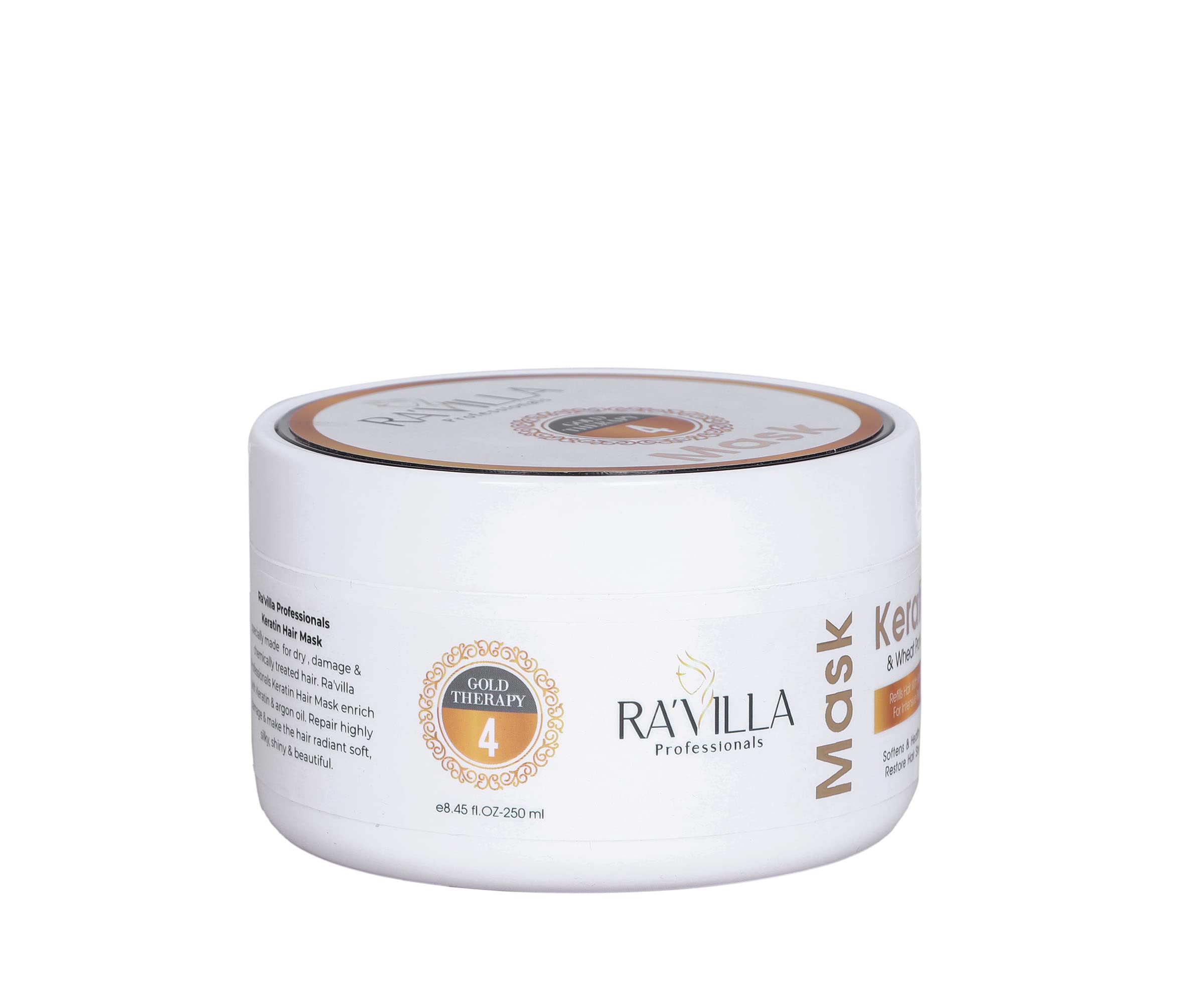 RA'VILLA Keratin Protein Hair Mask - Deep Conditioning Treatment for Dry, Damaged Hair | Salon-Quality Repair at Home | Perfect for Post-Color, Heat Styling & Frizz Control
