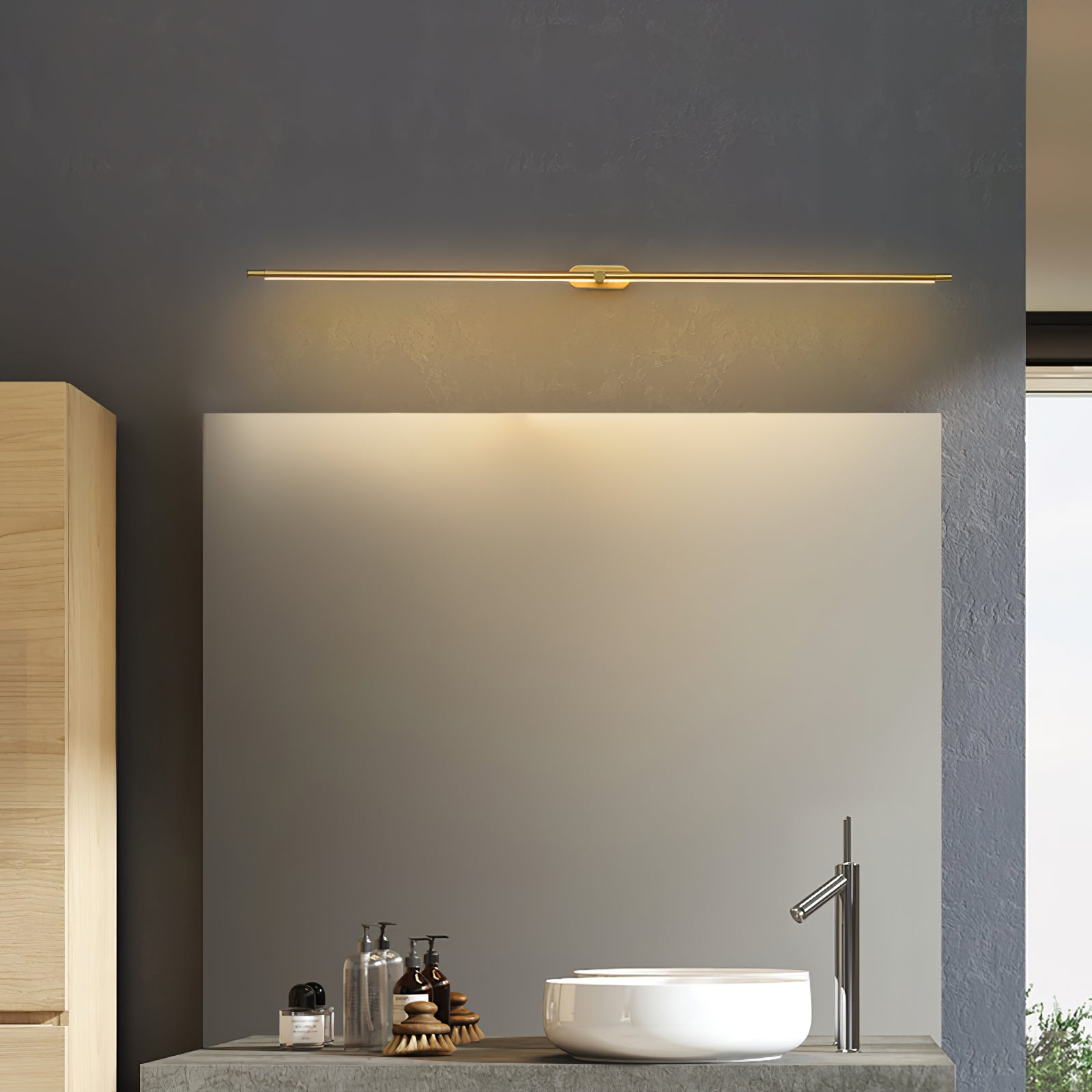Minimalist Linear Rechargeable Wall Lamp - Modern LED Night Light for Bedroom, Hallway & Living Room - Dimmable Touch Control for Home Decor & Ambience Lighting